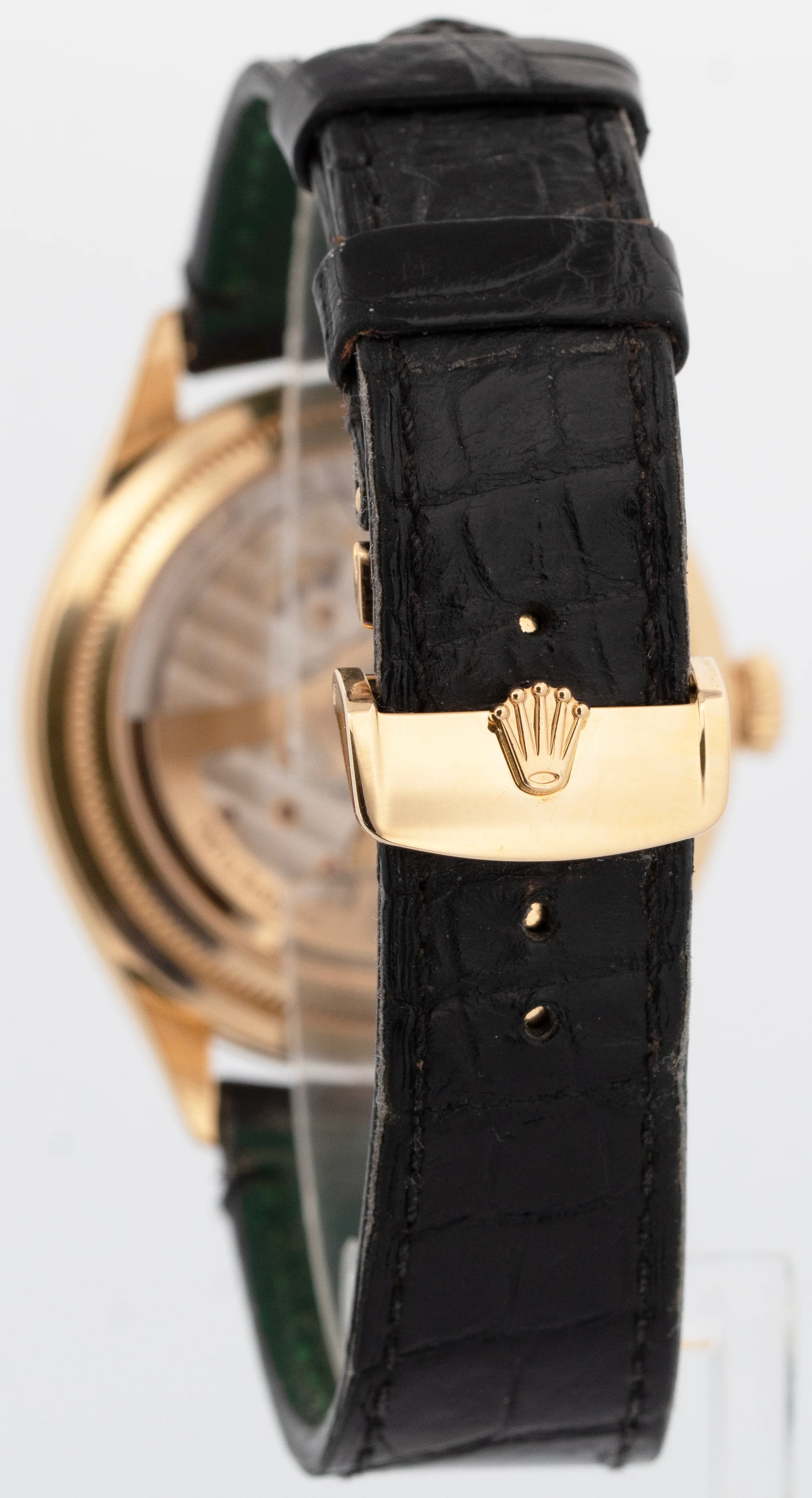 PAPERS Rolex 1908 Black 18K Yellow Gold Leather Strap 39mm 52508 Watch BOX - Image 5