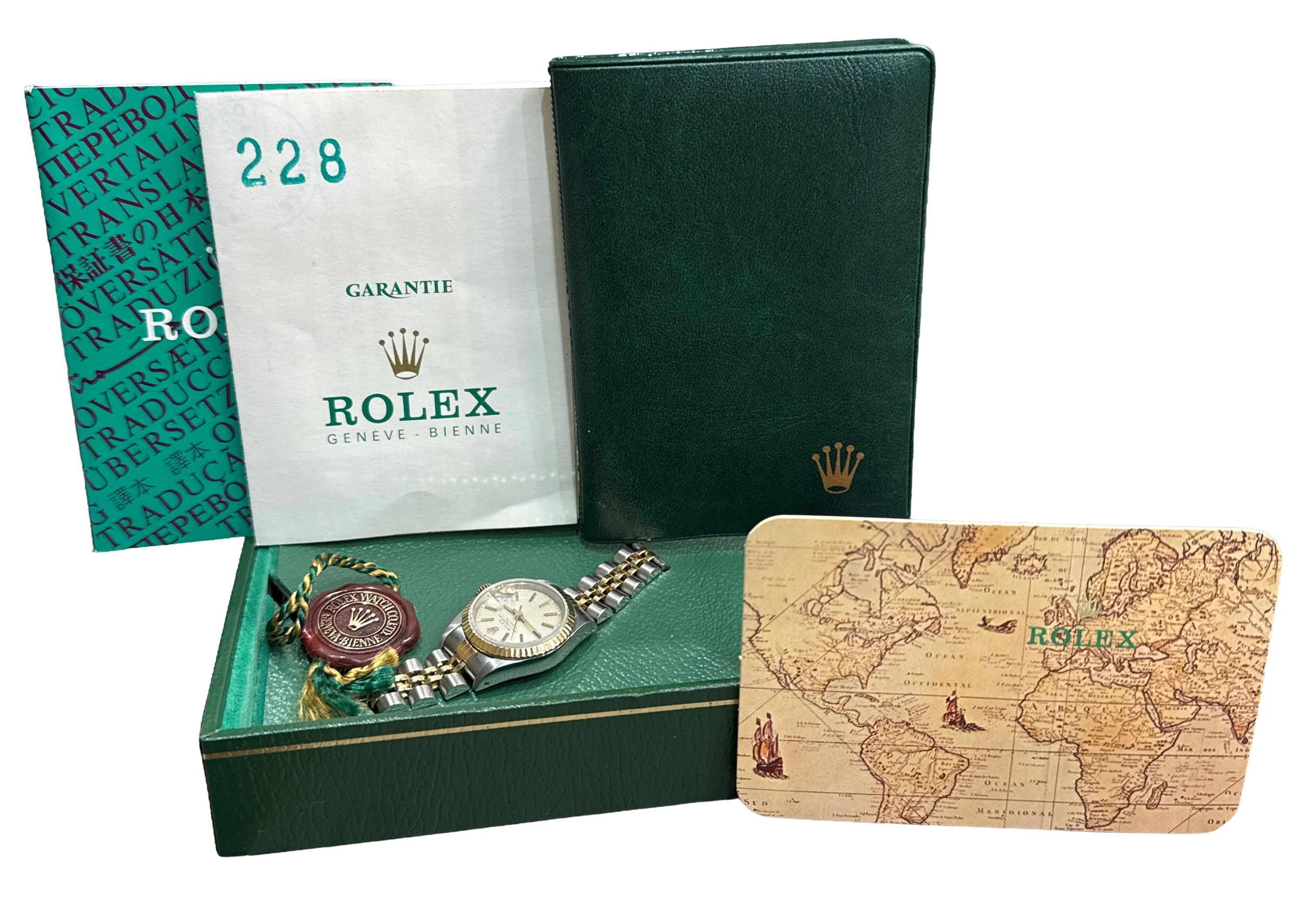 PAPERS Rolex DateJust 26mm IVORY TAPESTRY 18K Gold Steel JUBILEE 69173 Watch BOX - Image 2