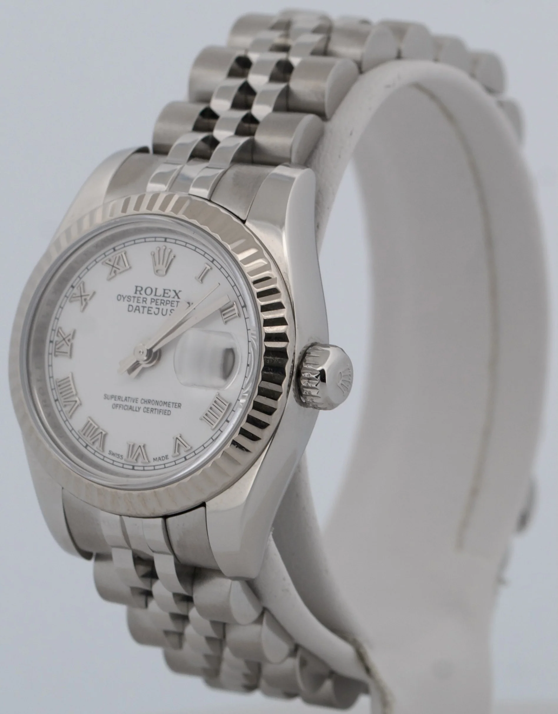 PAPERS Rolex DateJust 26mm WHITE ROMAN Steel 18K Gold JUBILEE 179174 BOX - Image 3