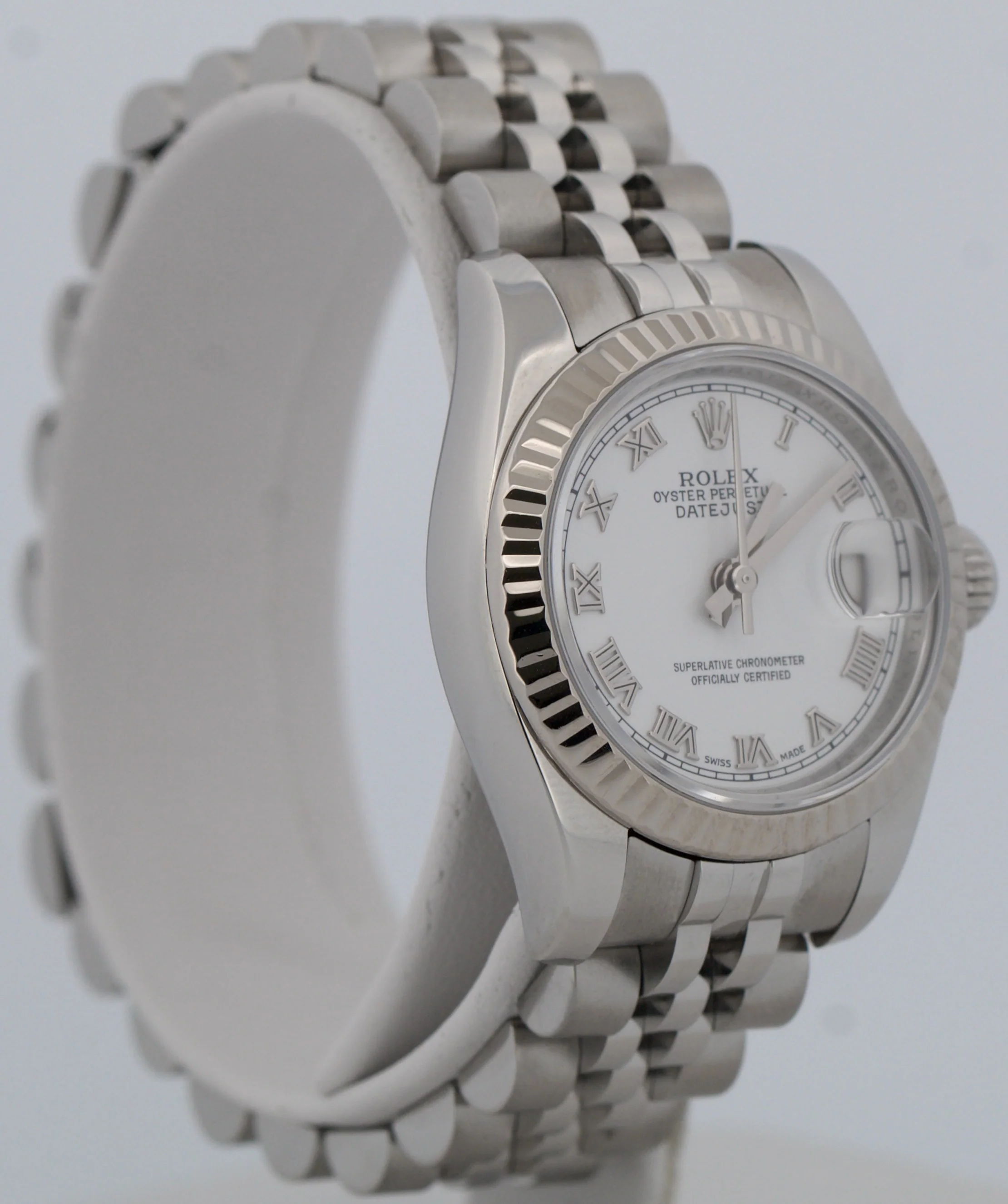 PAPERS Rolex DateJust 26mm WHITE ROMAN Steel 18K Gold JUBILEE 179174 BOX - Image 4