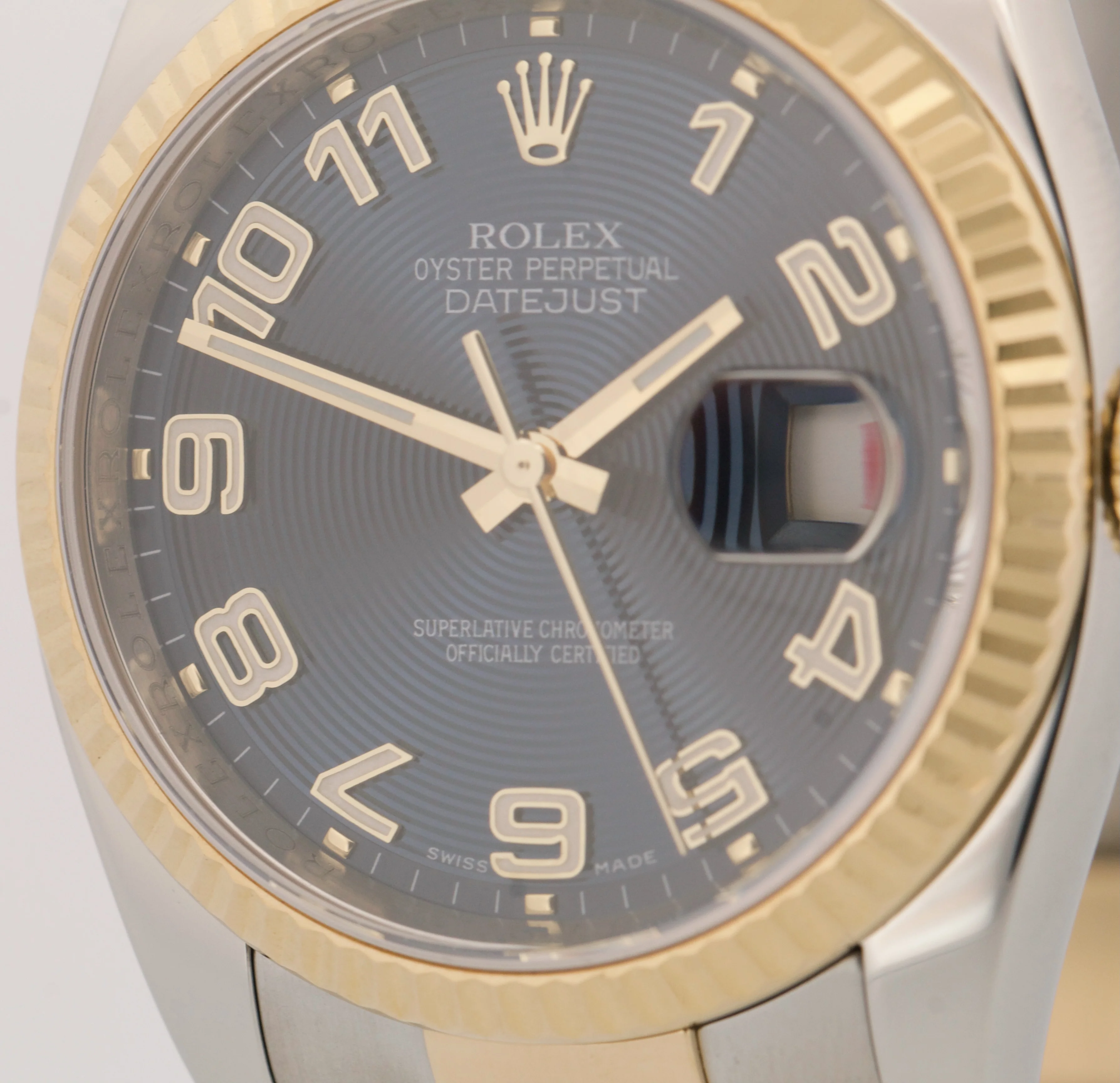 PAPERS Rolex DateJust 36mm BLUE CONCENTRIC 18K Steel RED ROULETTE 116233 BOX - Image 10