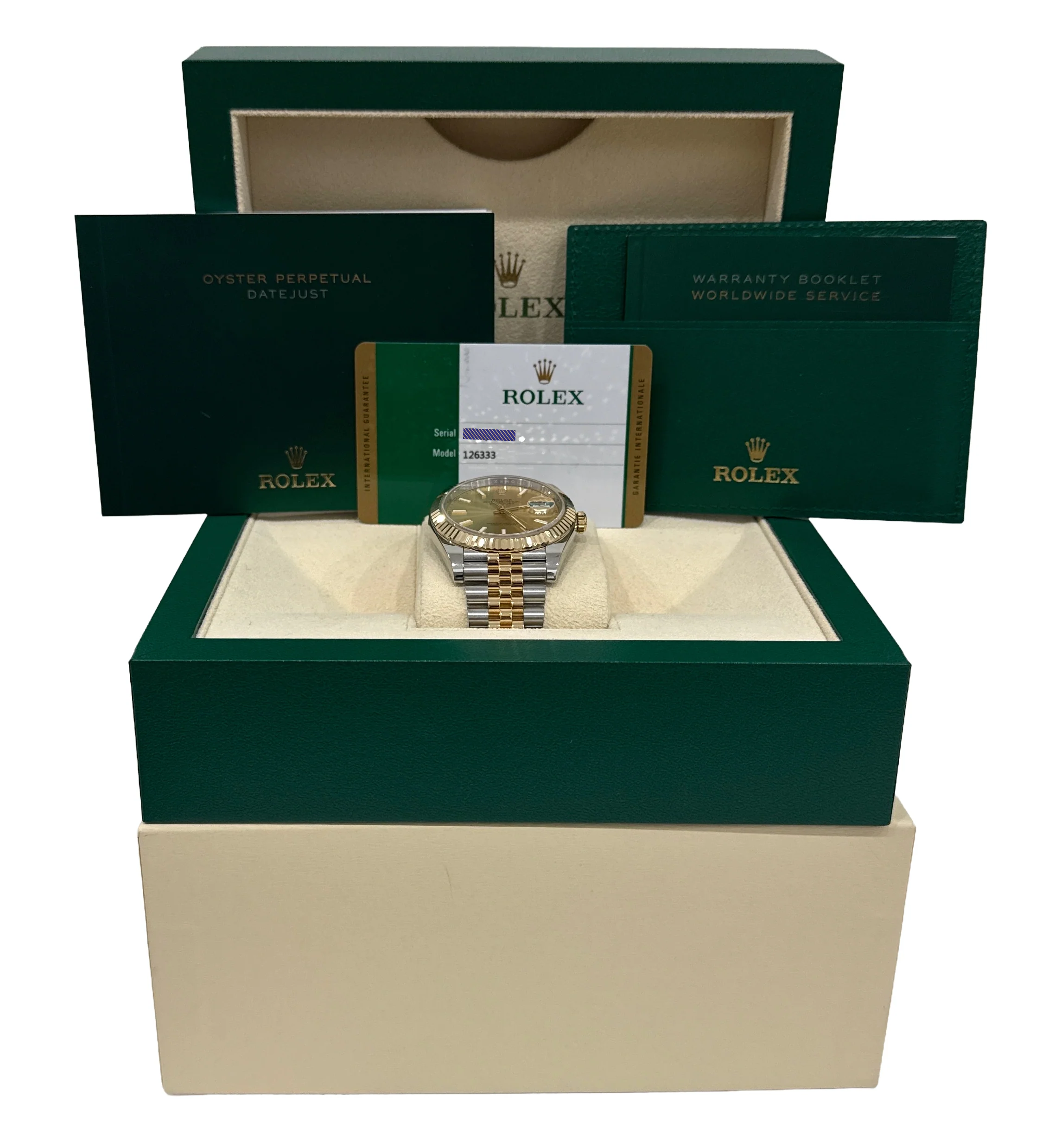 PAPERS Rolex DateJust 41 CHAMPAGNE 18K Gold Steel JUBILEE 41mm 126333 Watch BOX - Image 2