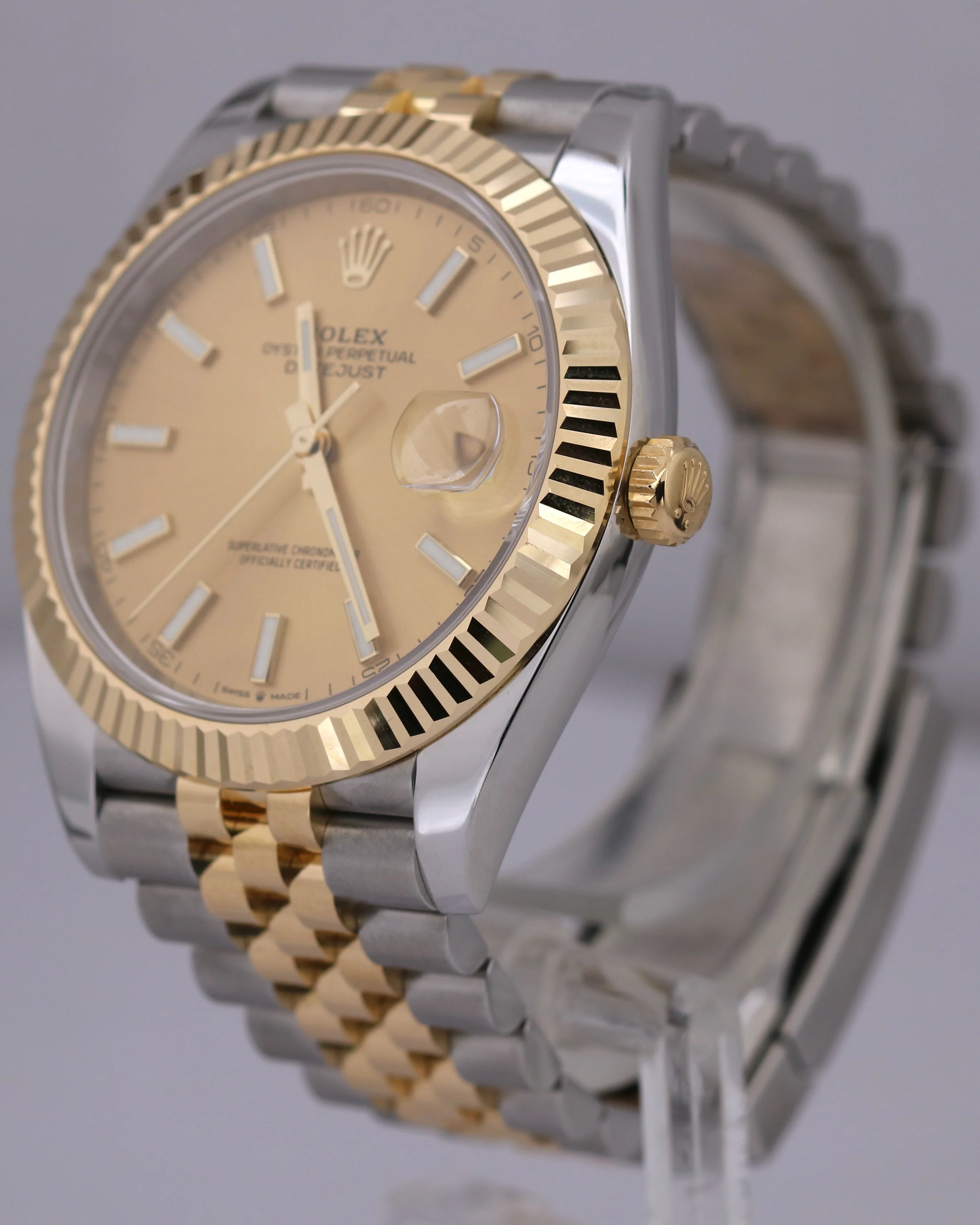 PAPERS Rolex DateJust 41 CHAMPAGNE 18K Gold Steel JUBILEE 41mm 126333 Watch BOX - Image 3