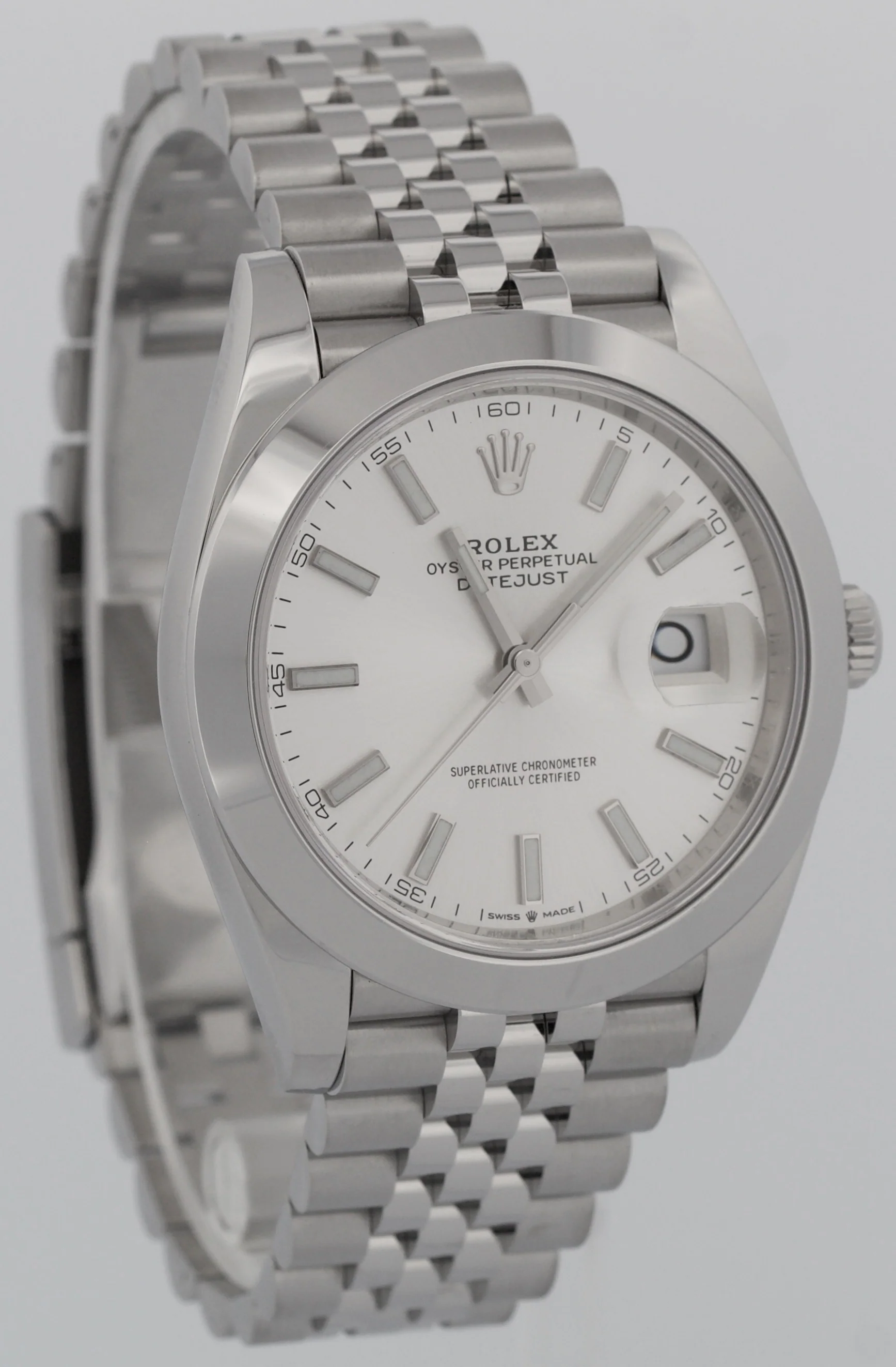 PAPERS Rolex DateJust 41 SILVER Stainless Steel Smooth JUBILEE 41mm 126300 BOX - Image 4
