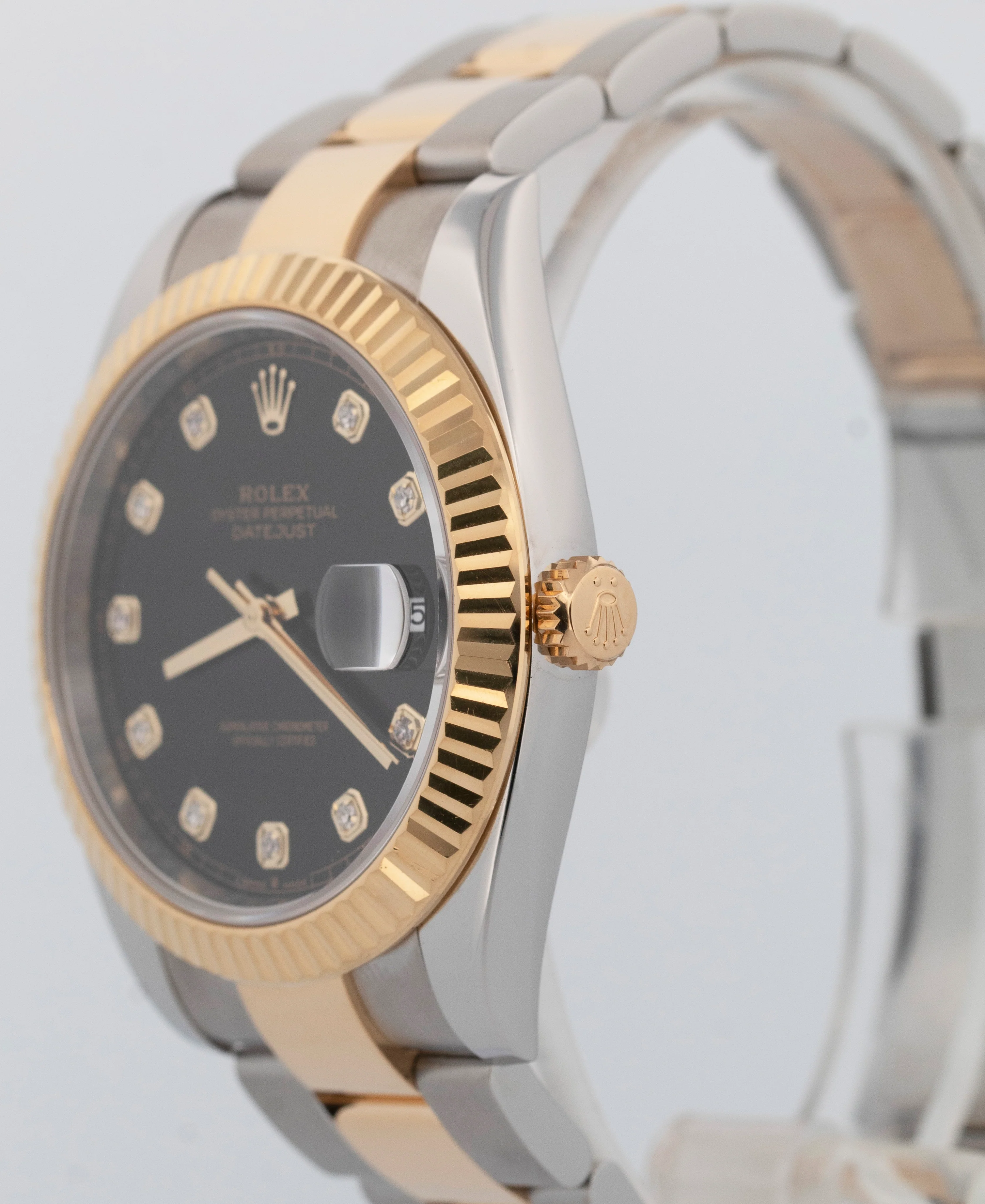 PAPERS Rolex DateJust 41mm BLACK DIAMOND Two-Tone Gold Oyster Watch 126333 BOX - Image 3