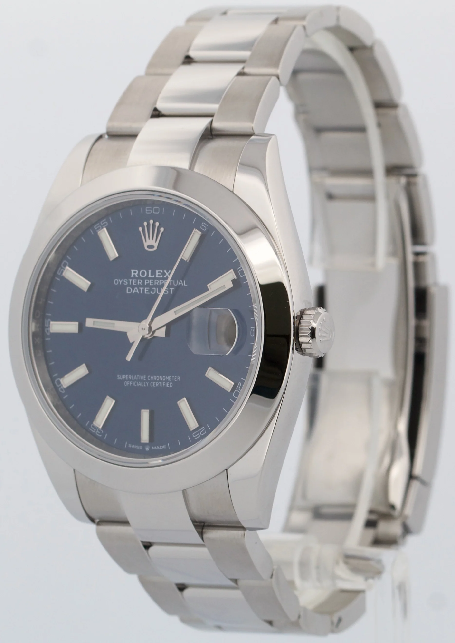 PAPERS Rolex DateJust 41mm BLUE Stainless Steel Smooth OYSTER 126300 Watch BOX - Image 3