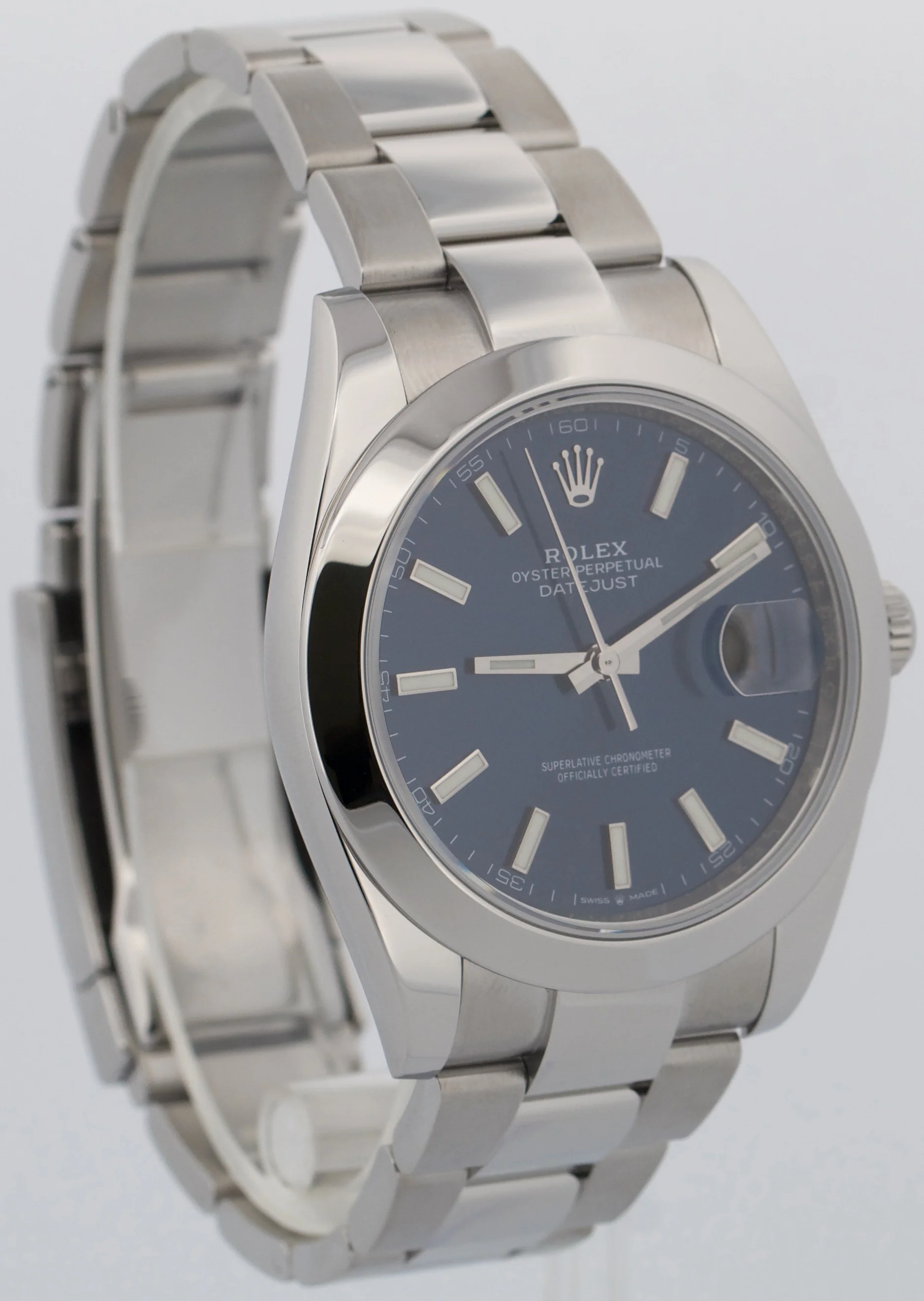 PAPERS Rolex DateJust 41mm BLUE Stainless Steel Smooth OYSTER 126300 Watch BOX - Image 4