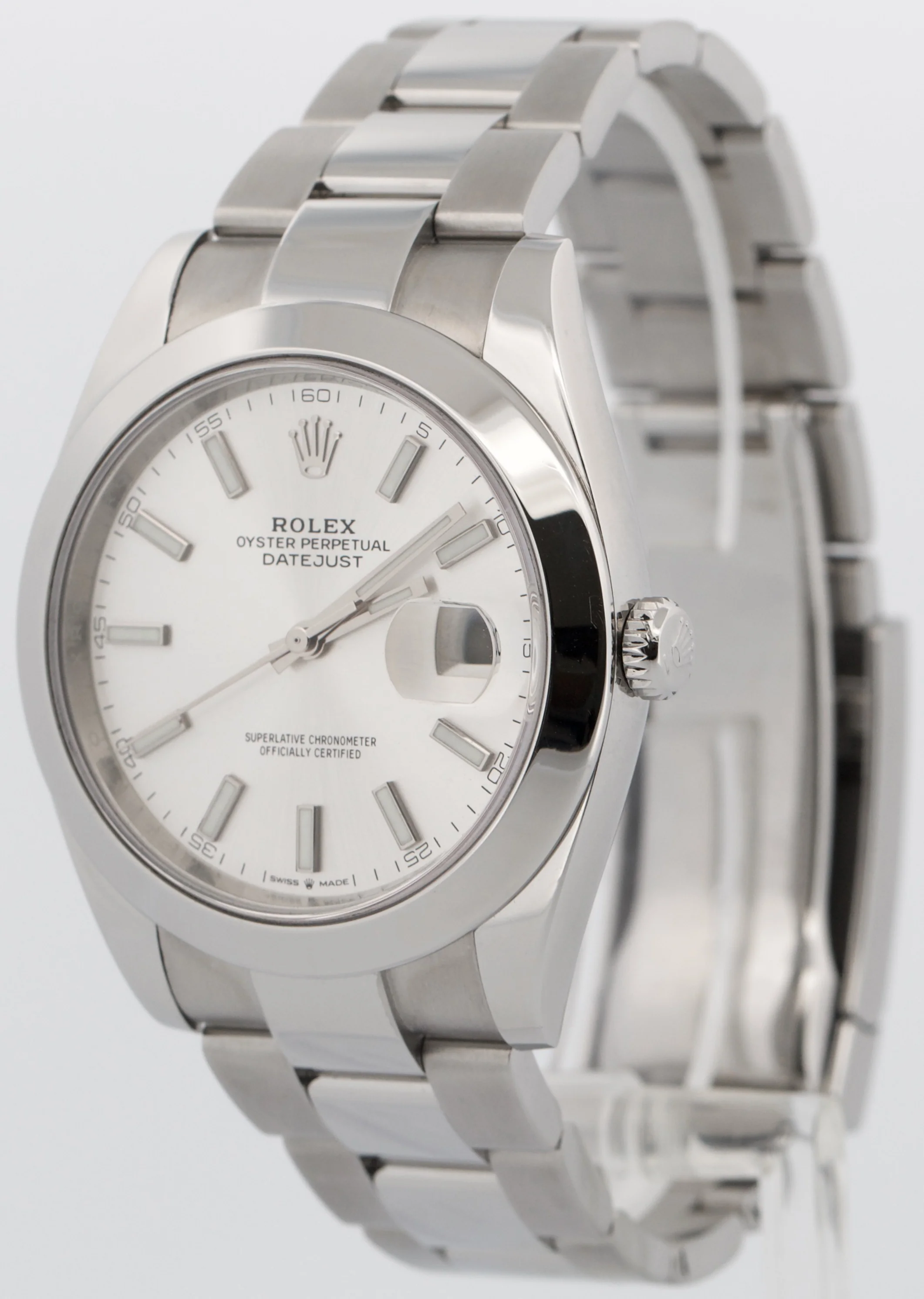 PAPERS Rolex DateJust 41mm SILVER Stainless Steel Smooth OYSTER 126300 Watch BOX - Image 3