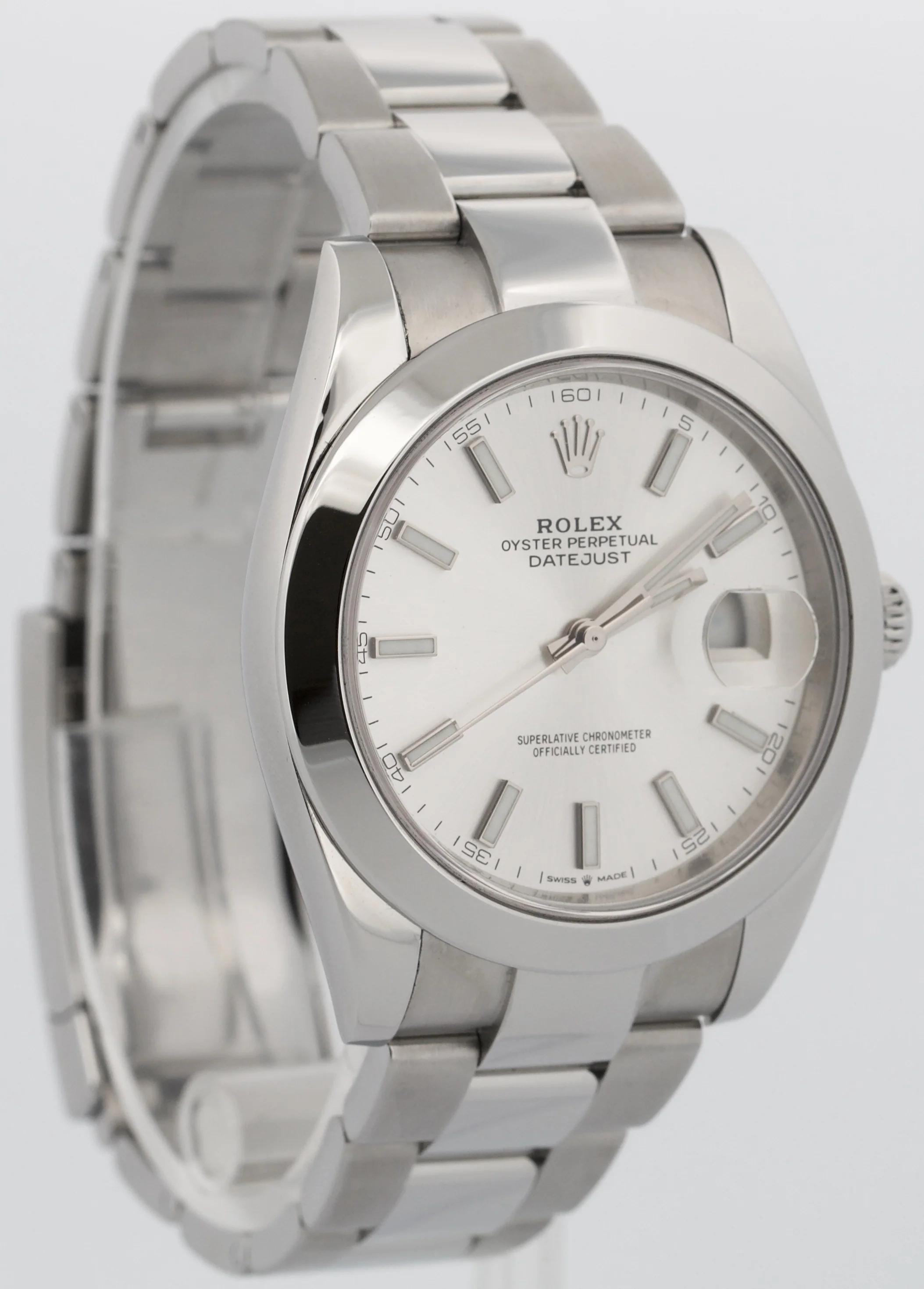 PAPERS Rolex DateJust 41mm SILVER Stainless Steel Smooth OYSTER 126300 Watch BOX - Image 4