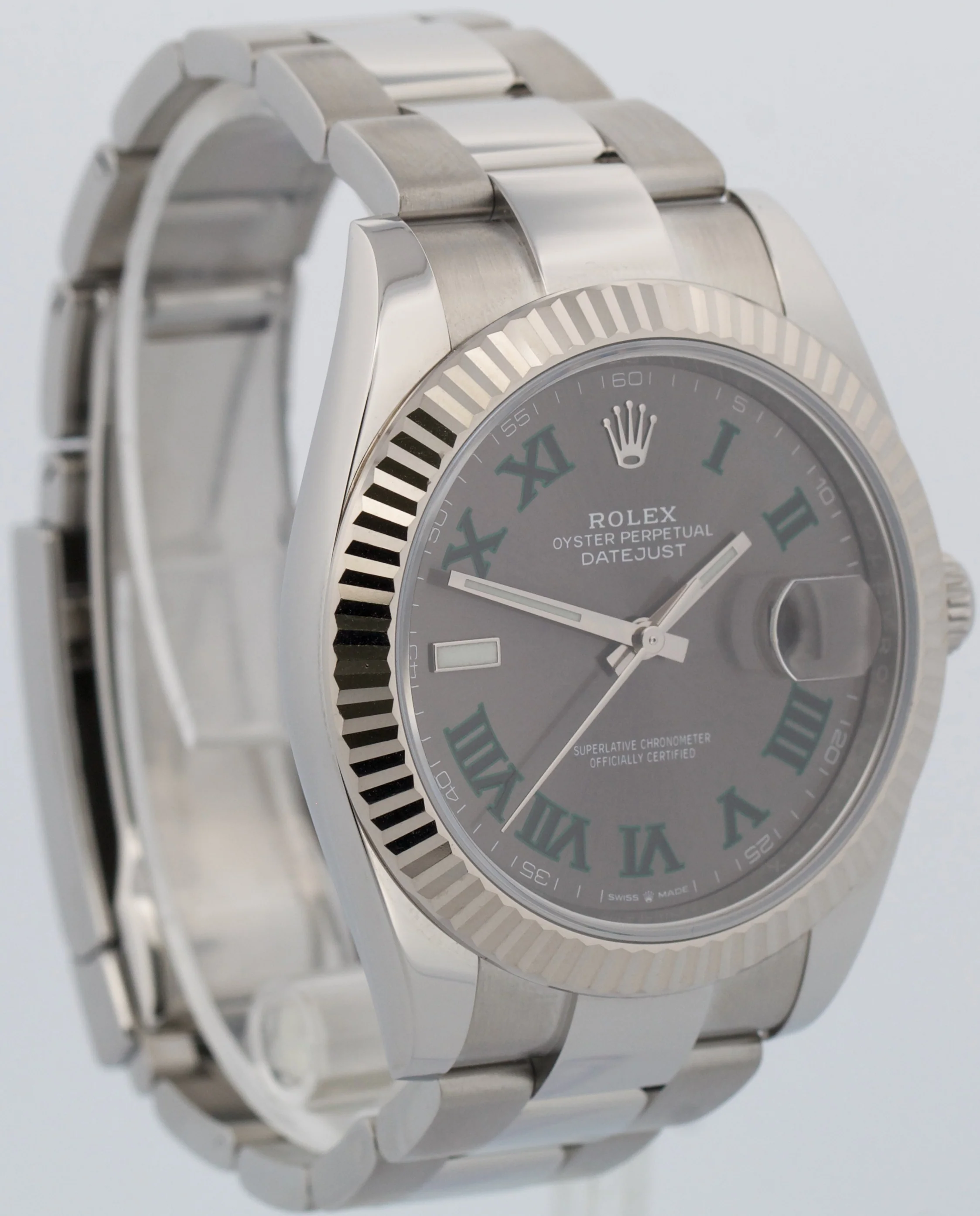 PAPERS Rolex DateJust 41mm WIMBLEDON 18K Gold Fluted Steel OYSTER 126334 BOX - Image 4