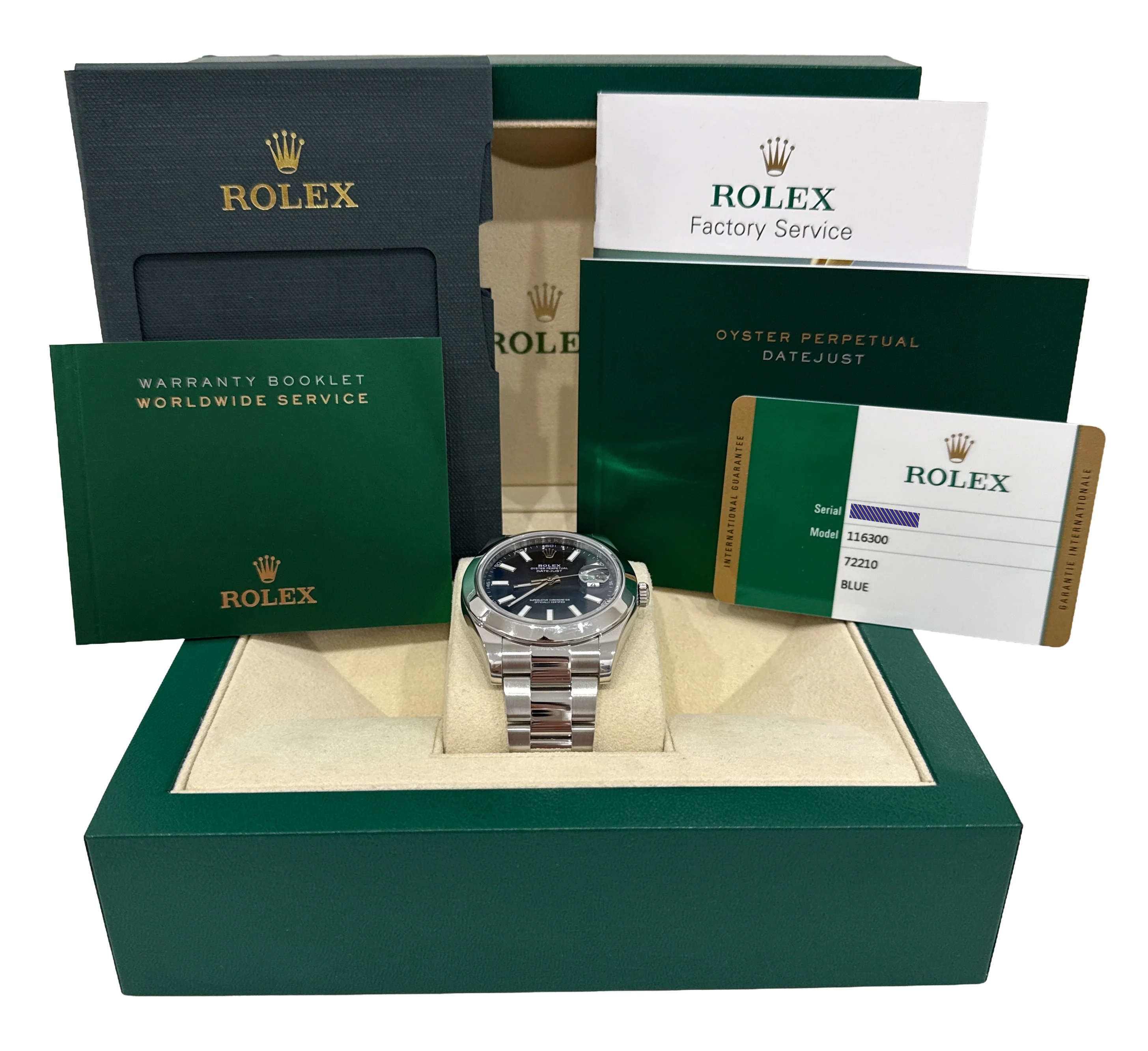 PAPERS Rolex DateJust II 41mm BLUE Stainless Steel OYSTER Smooth 116300 BOX - Image 2
