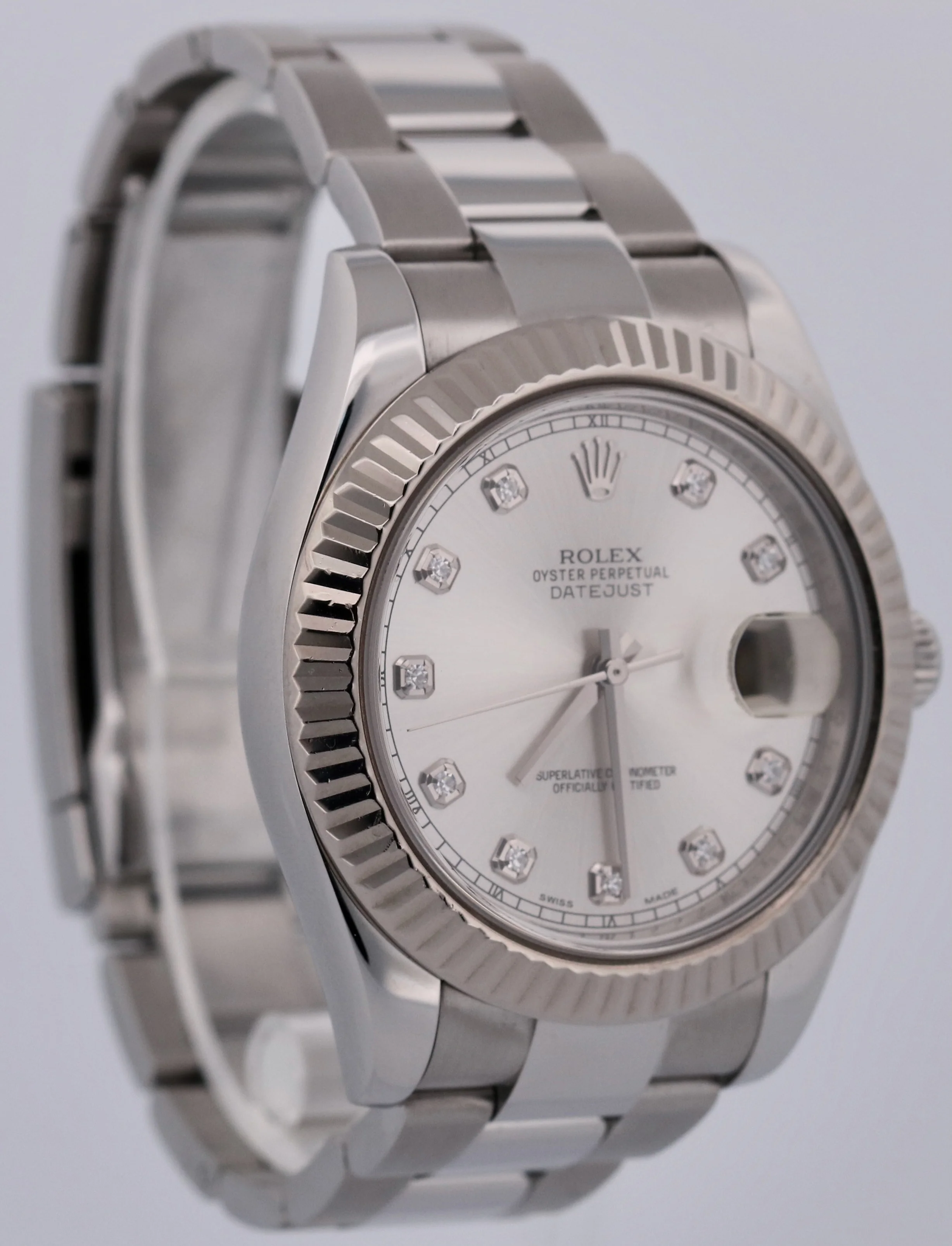 2016 PAPERS Rolex DateJust II 41mm SILVER DIAMOND Steel 18K Gold 116334 BOX - Image 4