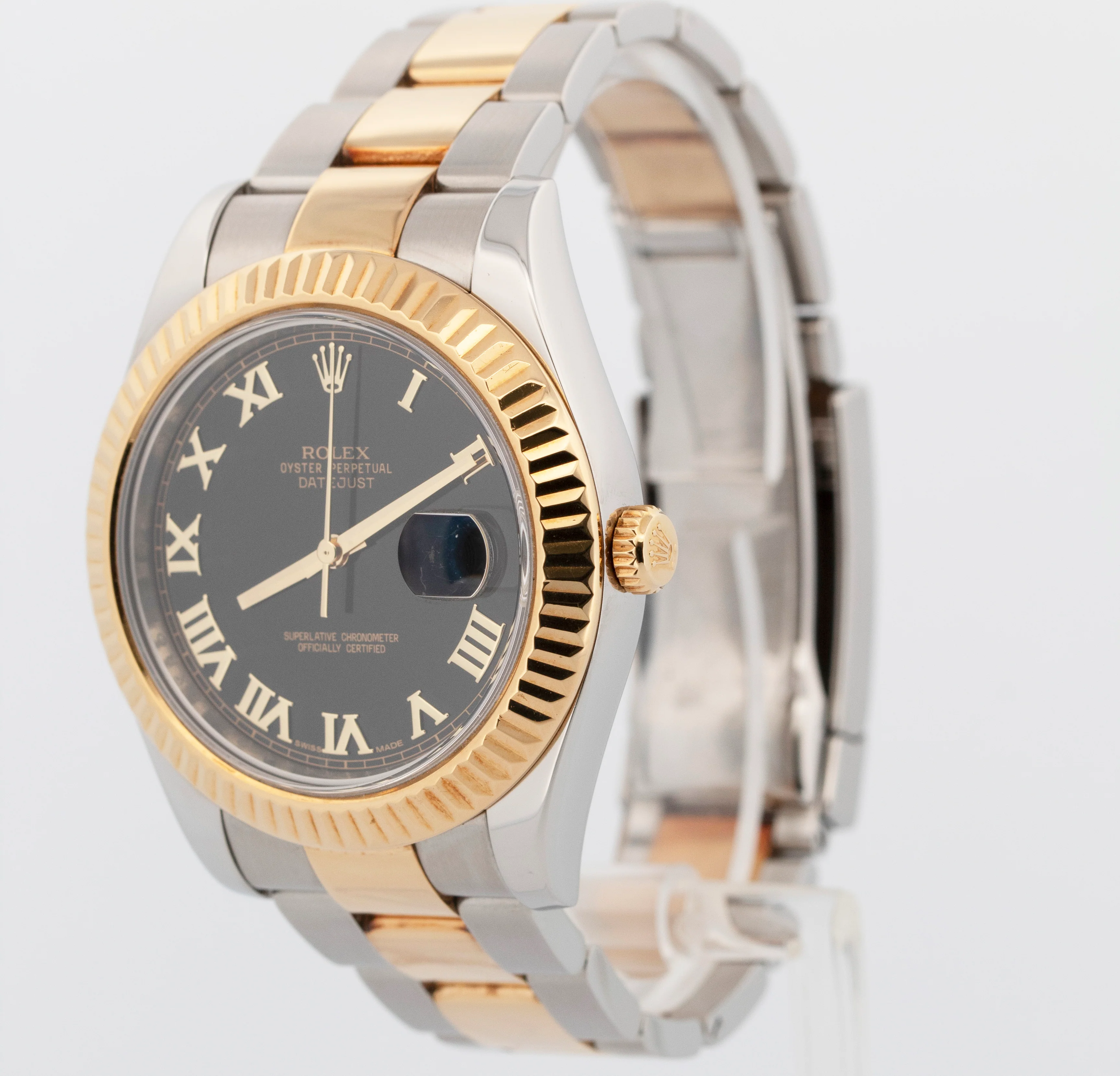 PAPERS Rolex Datejust II Black Two-Tone 18K Yellow Gold Steel 41mm 116333 BOX - Image 3