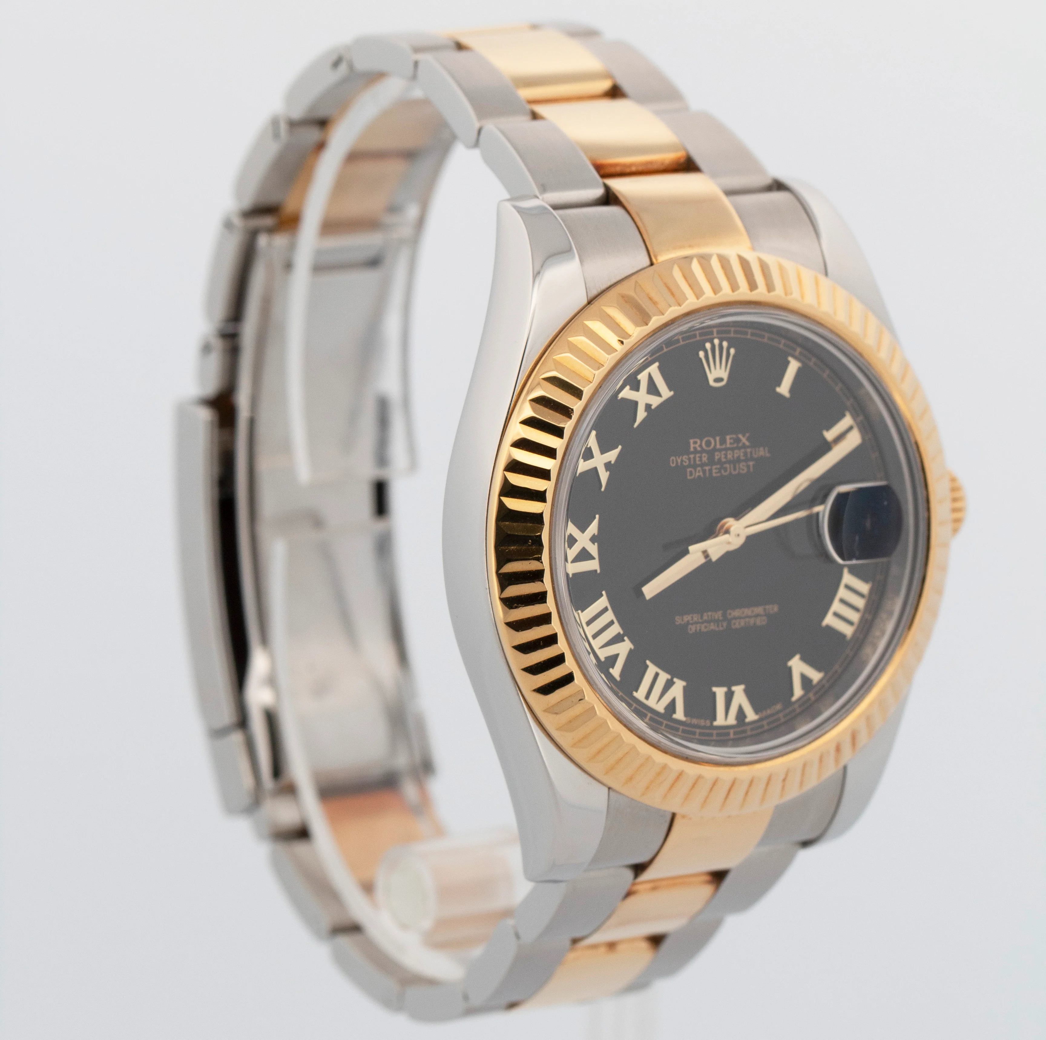 PAPERS Rolex Datejust II Black Two-Tone 18K Yellow Gold Steel 41mm 116333 BOX - Image 5
