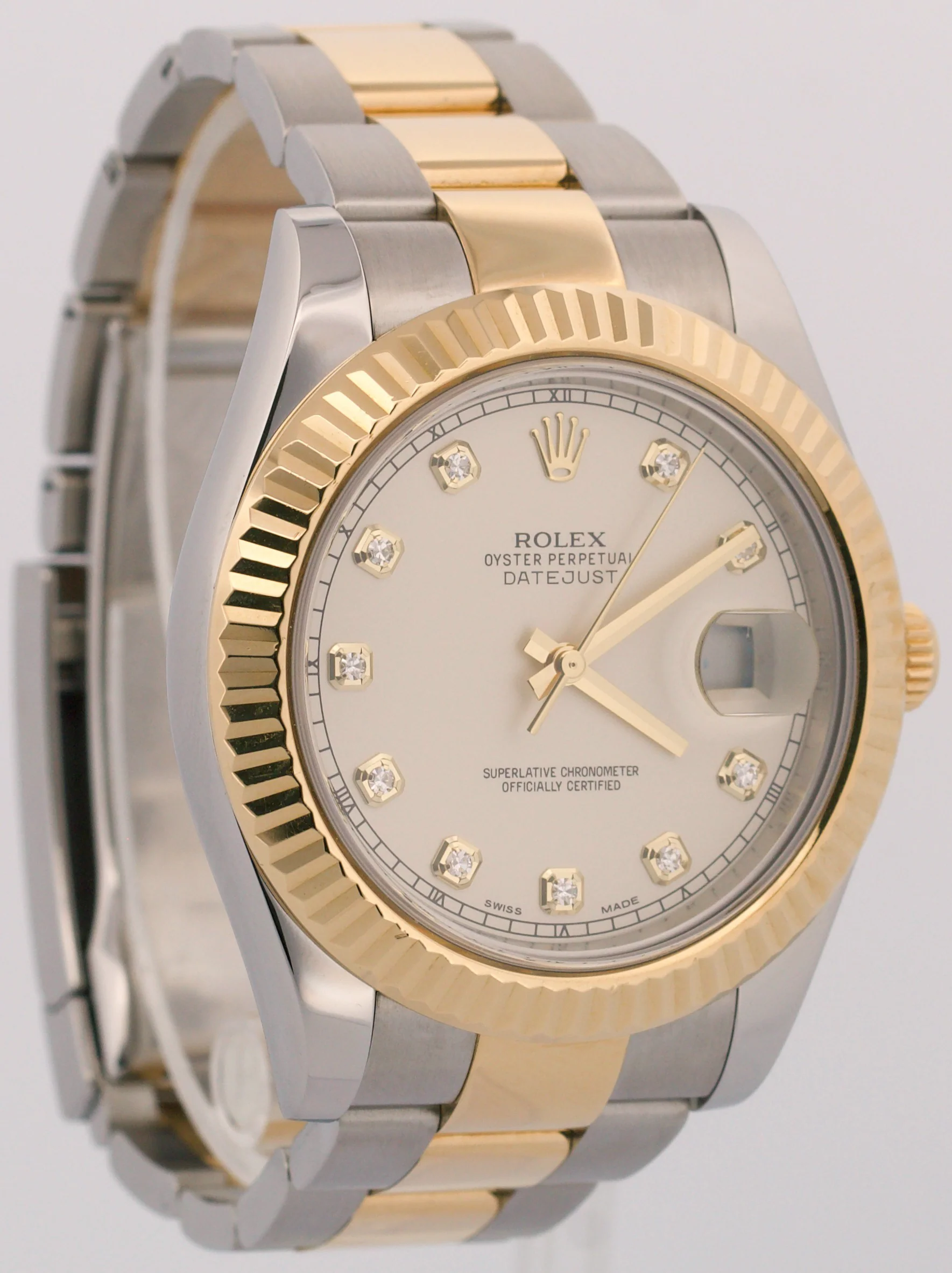 PAPERS Rolex Datejust II IVORY DIAMOND 18K Yellow Gold Steel 41mm 116333 BOX - Image 4