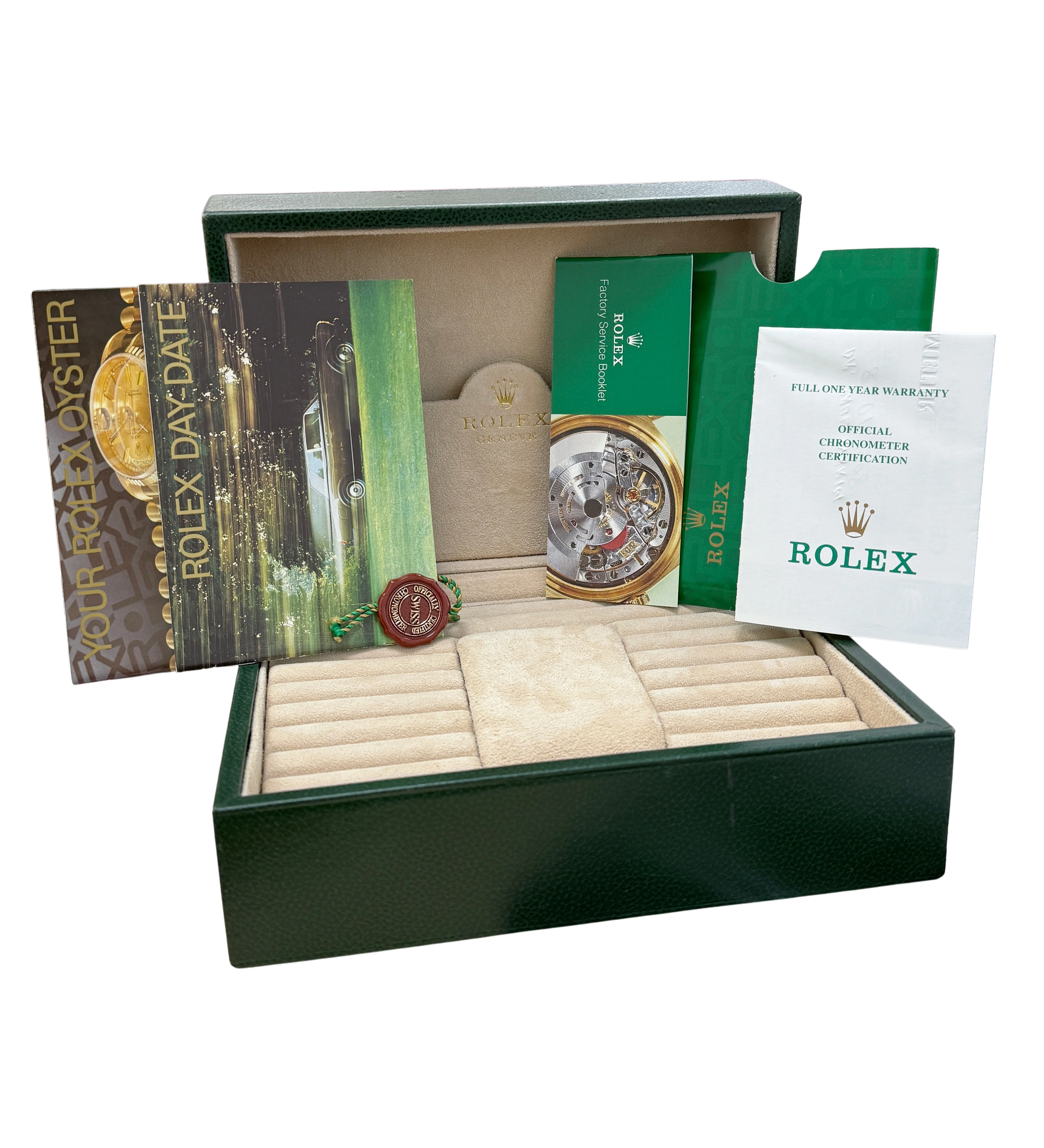 PAPERS Rolex Day-Date President 36mm FACTORY DIAMOND 18K Gold Watch 18238 BOX - Image 2