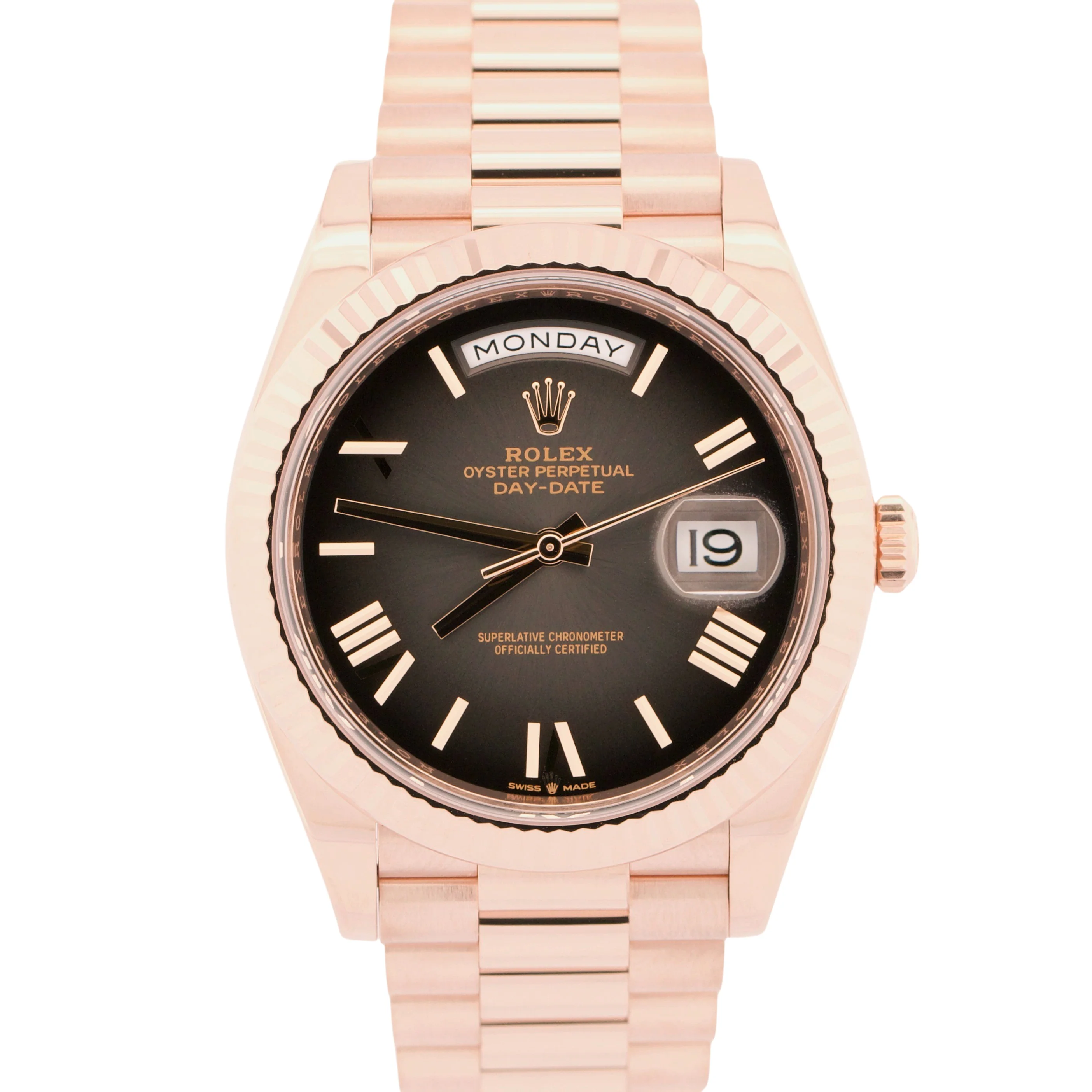 PAPERS Rolex Day-Date President 40mm Slate BLACK OMBRE ROMAN 228235 Watch BOX