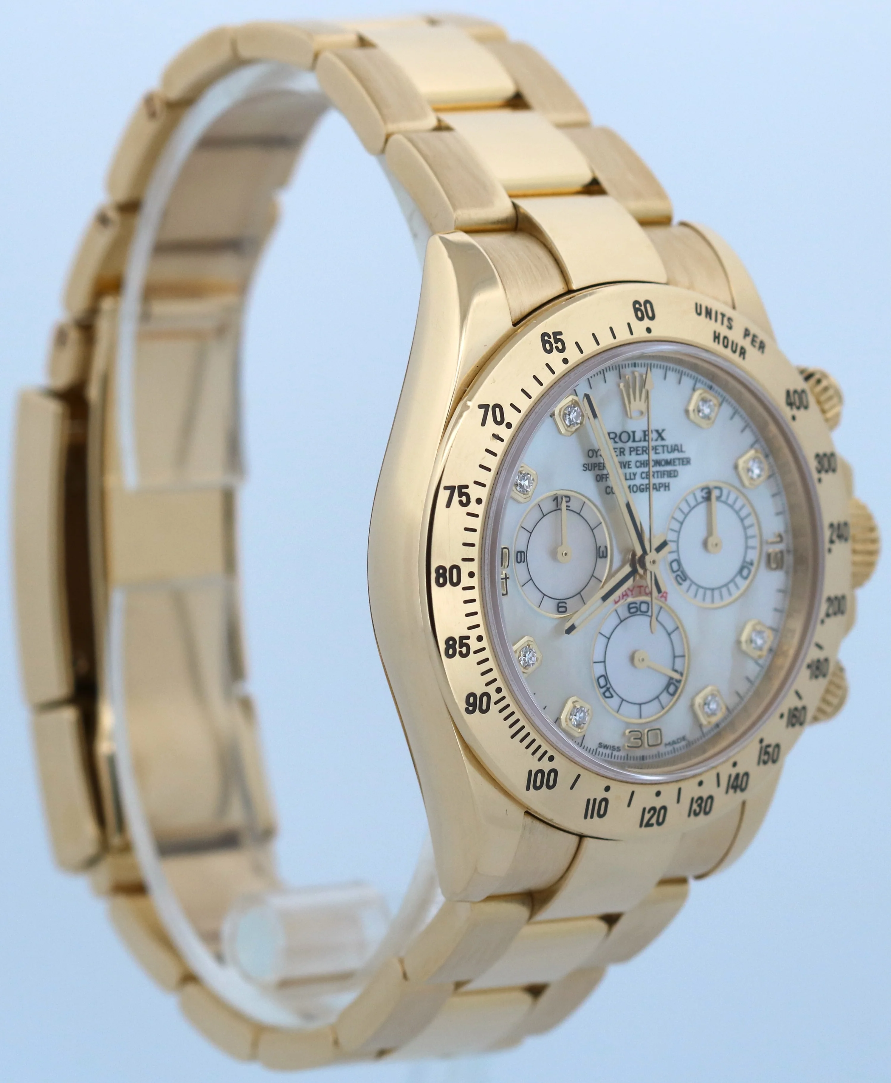 PAPERS Rolex Daytona Cosmograph FACTORY MOP DIAMOND 18K Gold 40mm 116528 BOX - Image 4