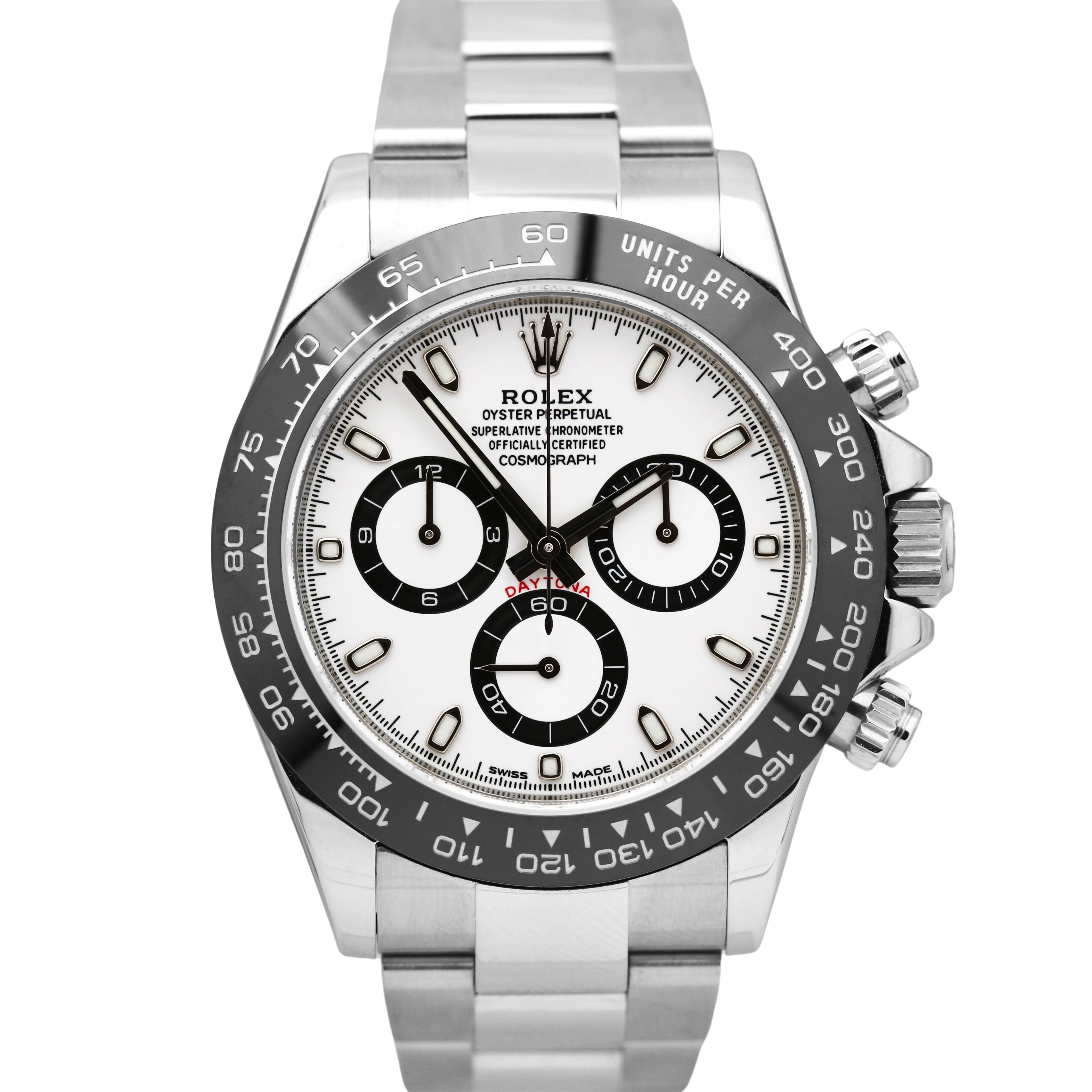 PAPERS Rolex Daytona Cosmograph PANDA Ceramic White Steel 40mm 116500 LN BOX