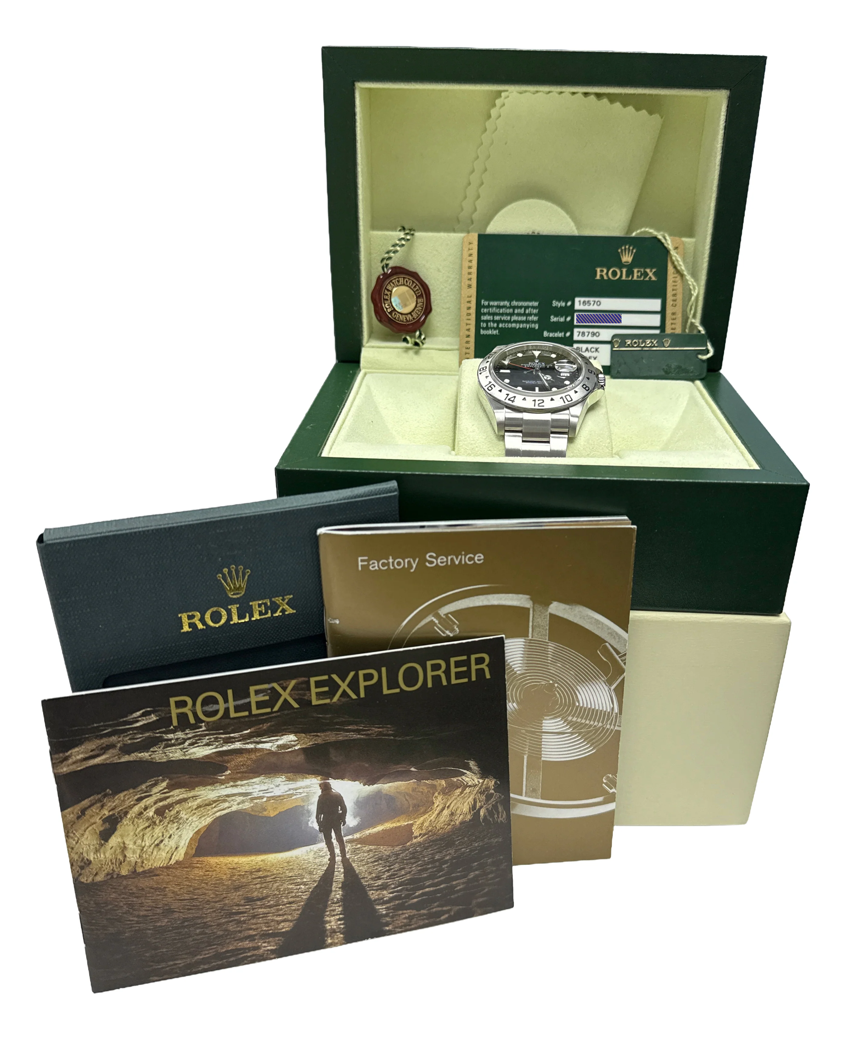 2011 CARD Rolex Explorer II 40mm BLACK 3186 NO-HOLES Rehaut Watch 16570 BOX - Image 2