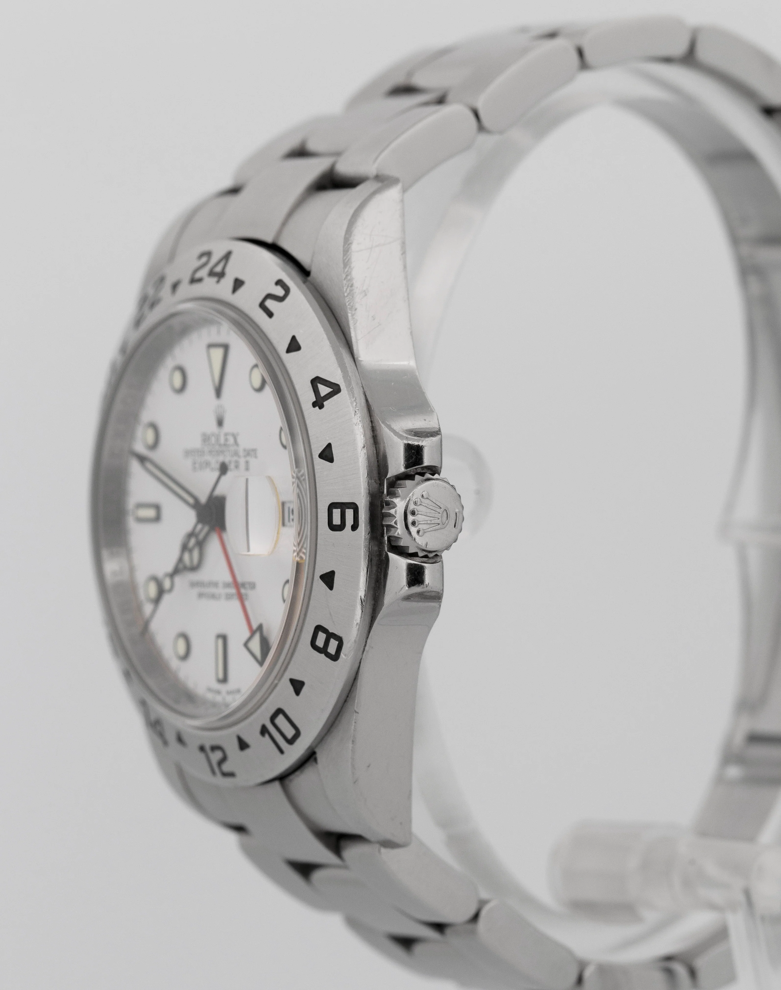 PAPERS Rolex Explorer II 40mm Polar White REHAUT Steel GMT 3186 Watch 16570 BOX - Image 3