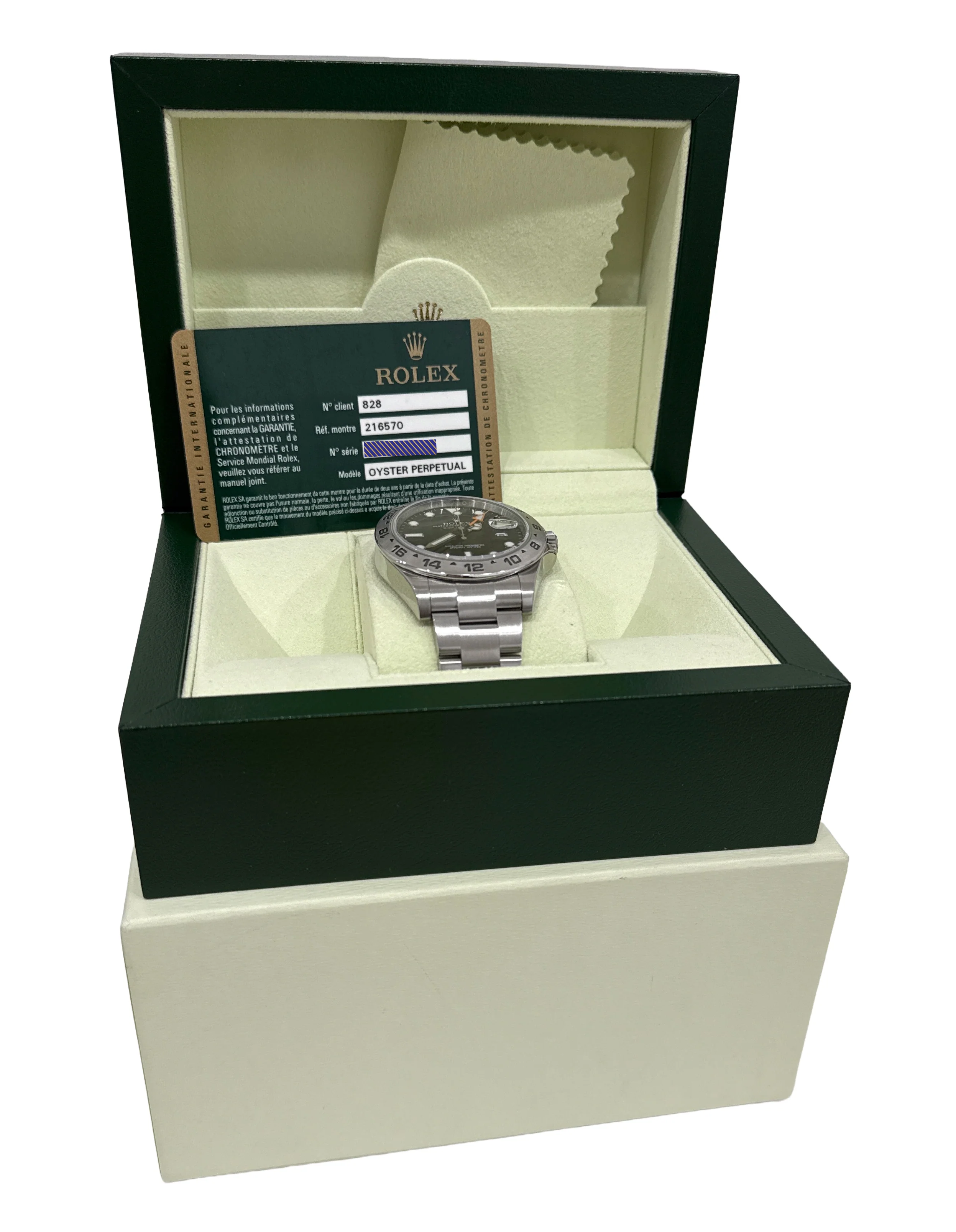 PAPERS Rolex Explorer II 42mm 216570 BLACK Stainless Steel Orange GMT Watch BOX - Image 2