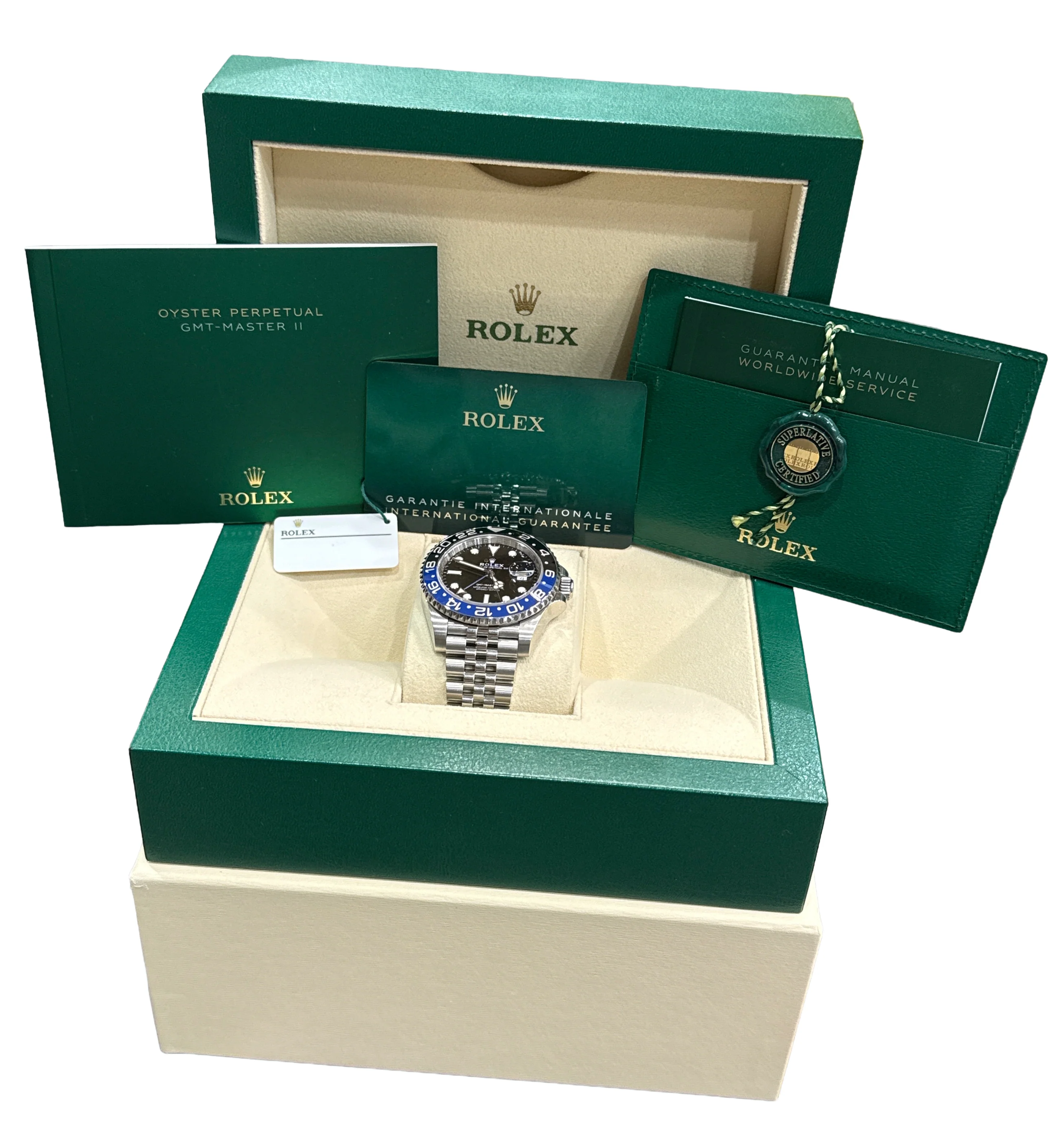 PAPERS Rolex GMT-Master II BATGIRL Blue Black Steel JUBILEE 40mm 126710 BLNR BOX - Image 2