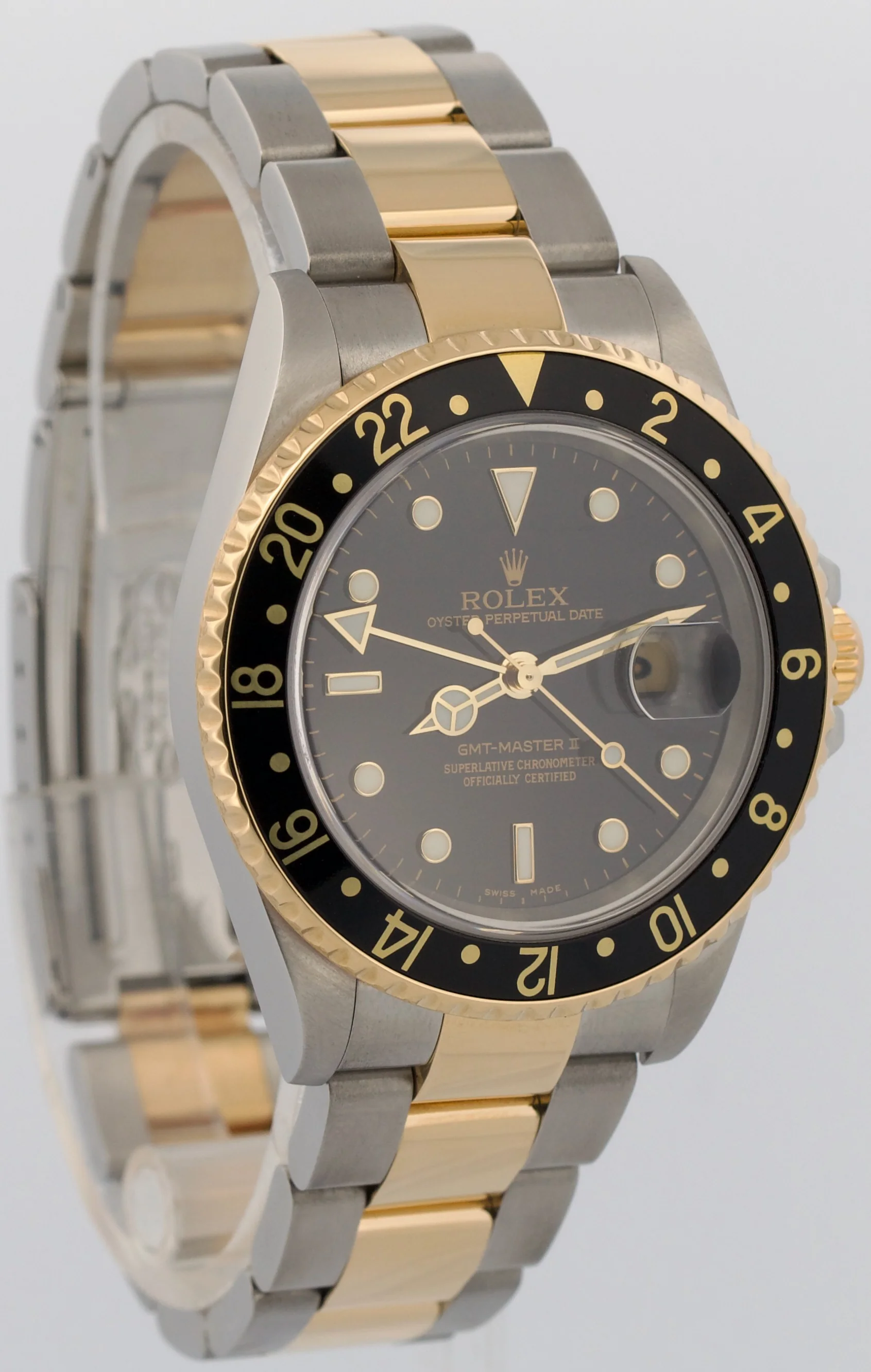 PAPERS Rolex GMT-Master II BLACK 18K Gold Two Tone OYSTER 40mm 16713 Watch BOX - Image 4