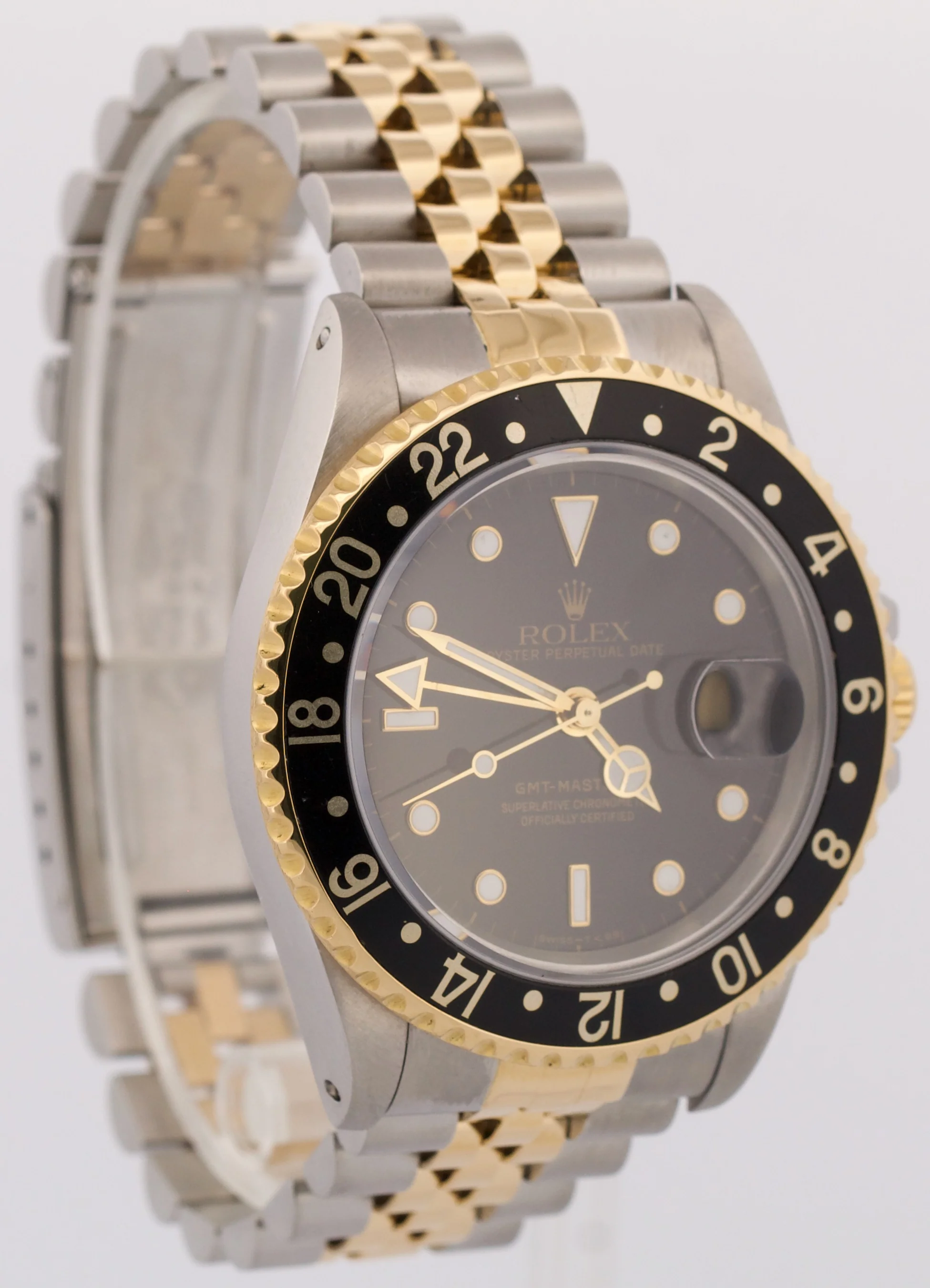 PAPERS Rolex GMT-Master II BLACK 18K Yellow Gold Steel JUBILEE 40mm 16713 BOX - Image 4