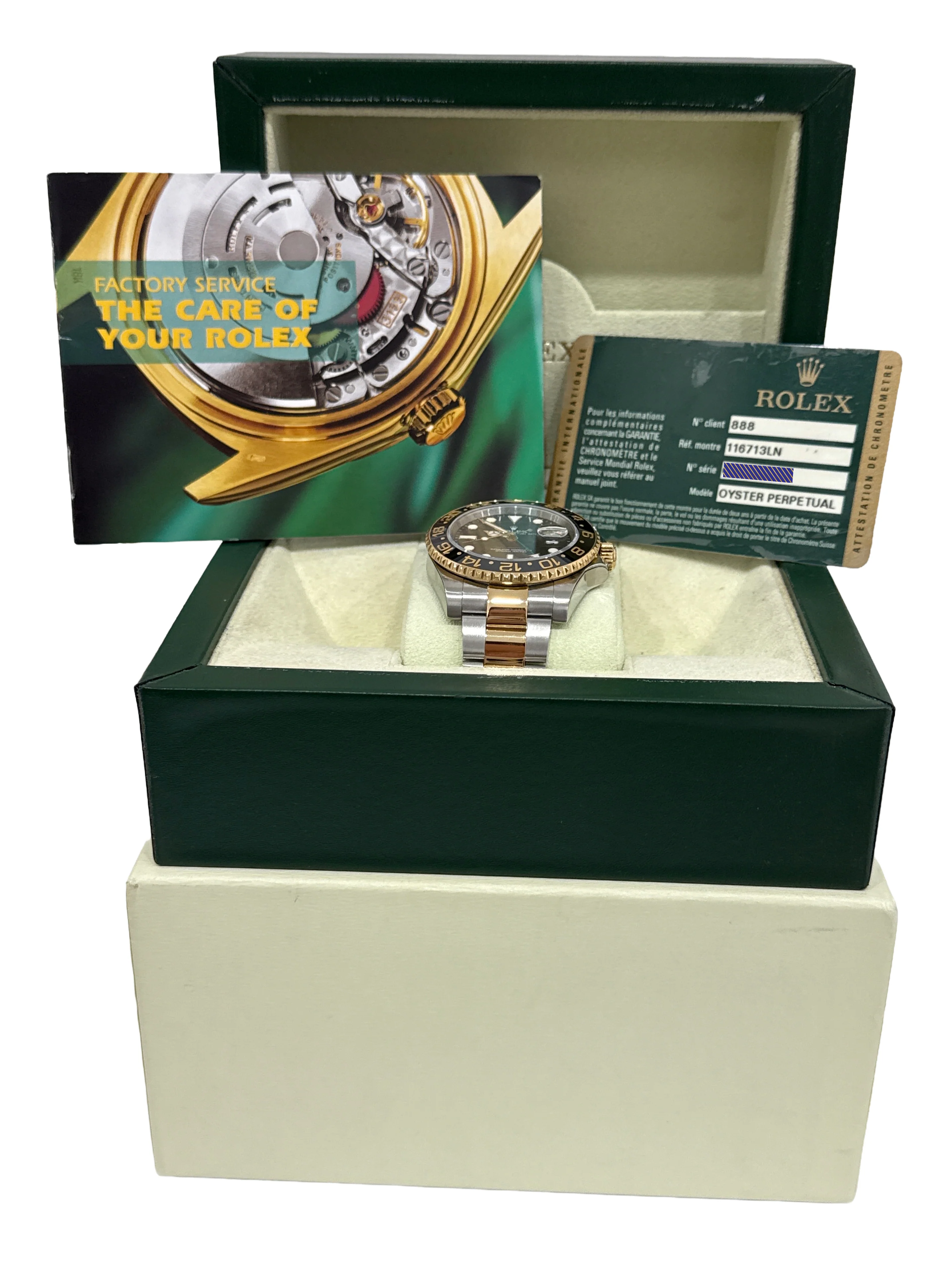 PAPERS Rolex GMT-Master II BLACK Ceramic 18K Gold Steel 40mm 116713 LN Watch BOX - Image 2