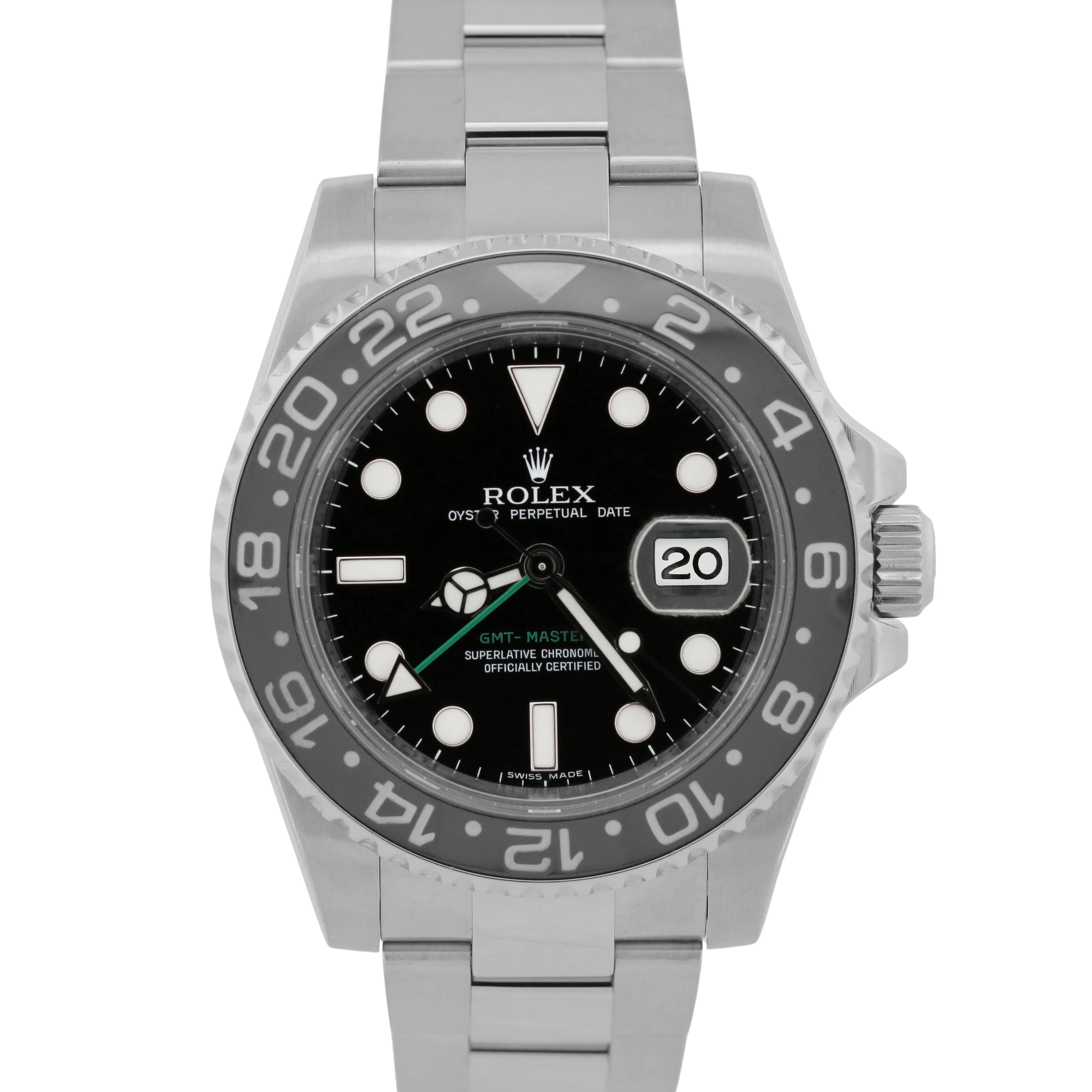 PAPERS Rolex GMT-Master II BLACK Green Stainless Ceramic 40mm 116710 LN BOX