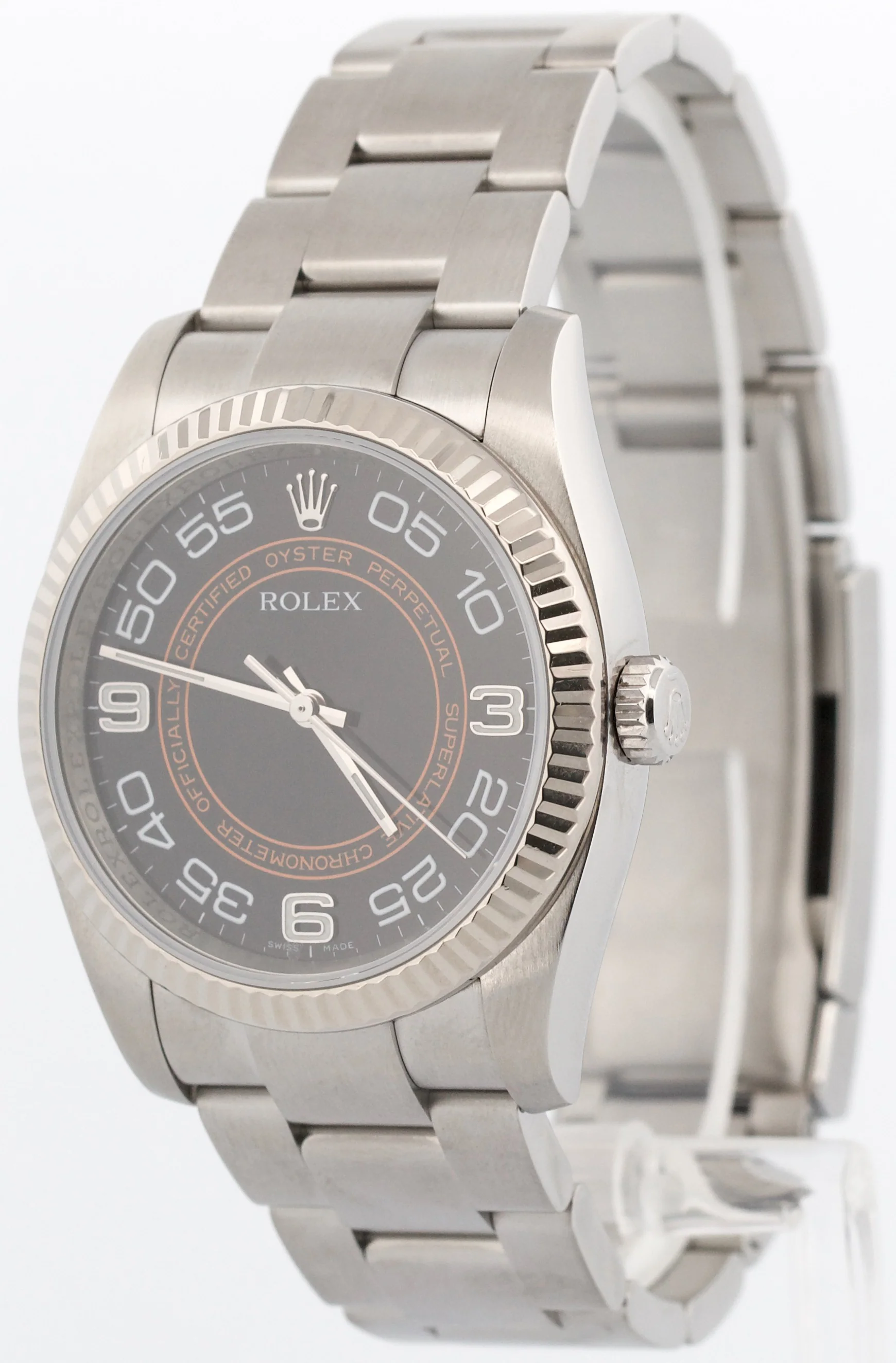 PAPERS Rolex Oyster Perpetual 36mm Black Orange HARLEY Steel Watch 116034 BOX - Image 3