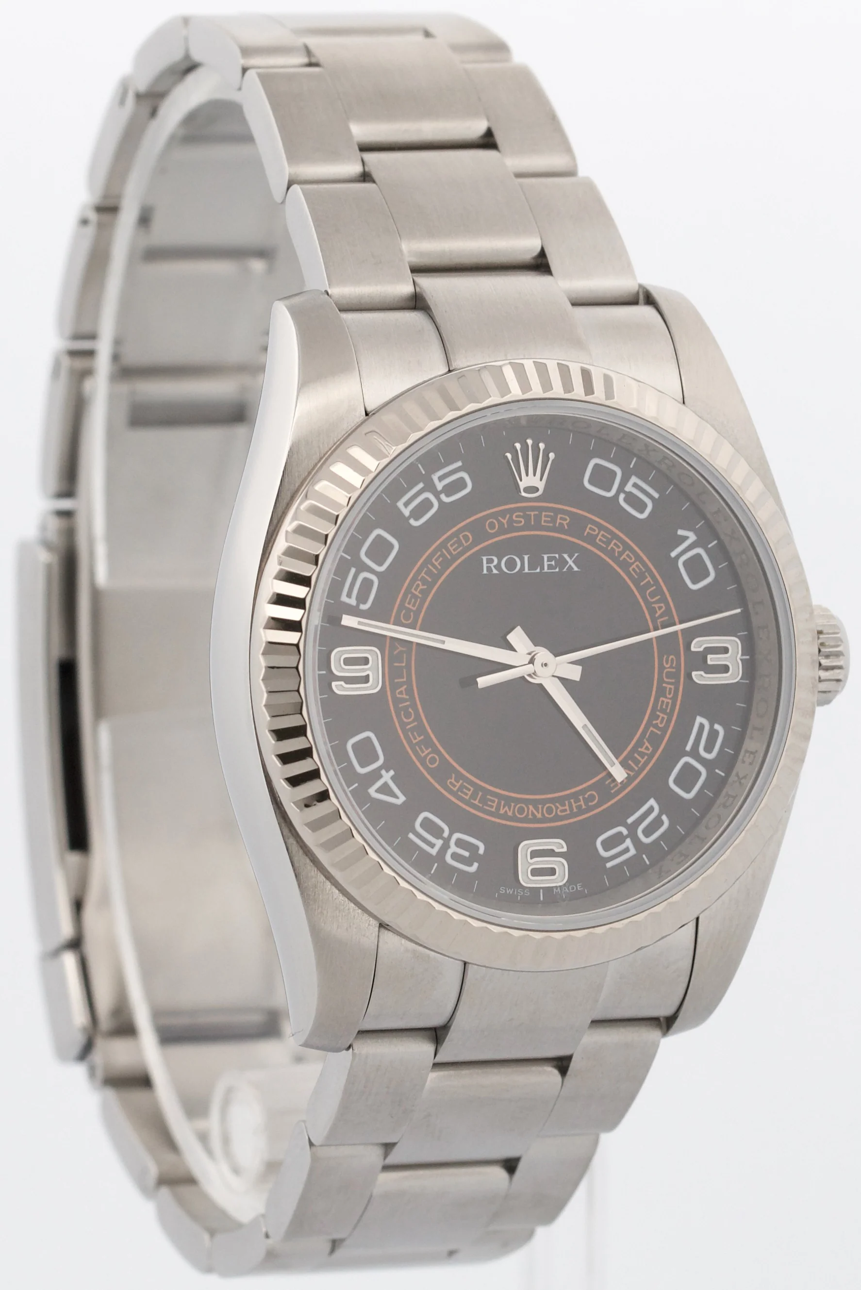 PAPERS Rolex Oyster Perpetual 36mm Black Orange HARLEY Steel Watch 116034 BOX - Image 4