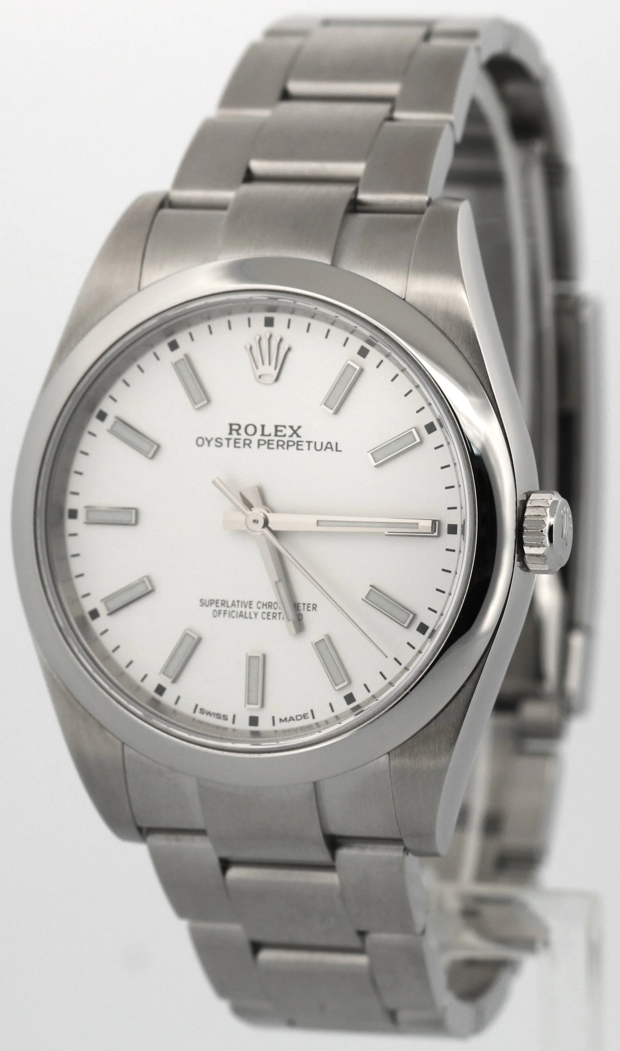 PAPERS Rolex Oyster Perpetual 39mm WHITE Stainless Steel Oyster 114300 Watch BOX - Image 3