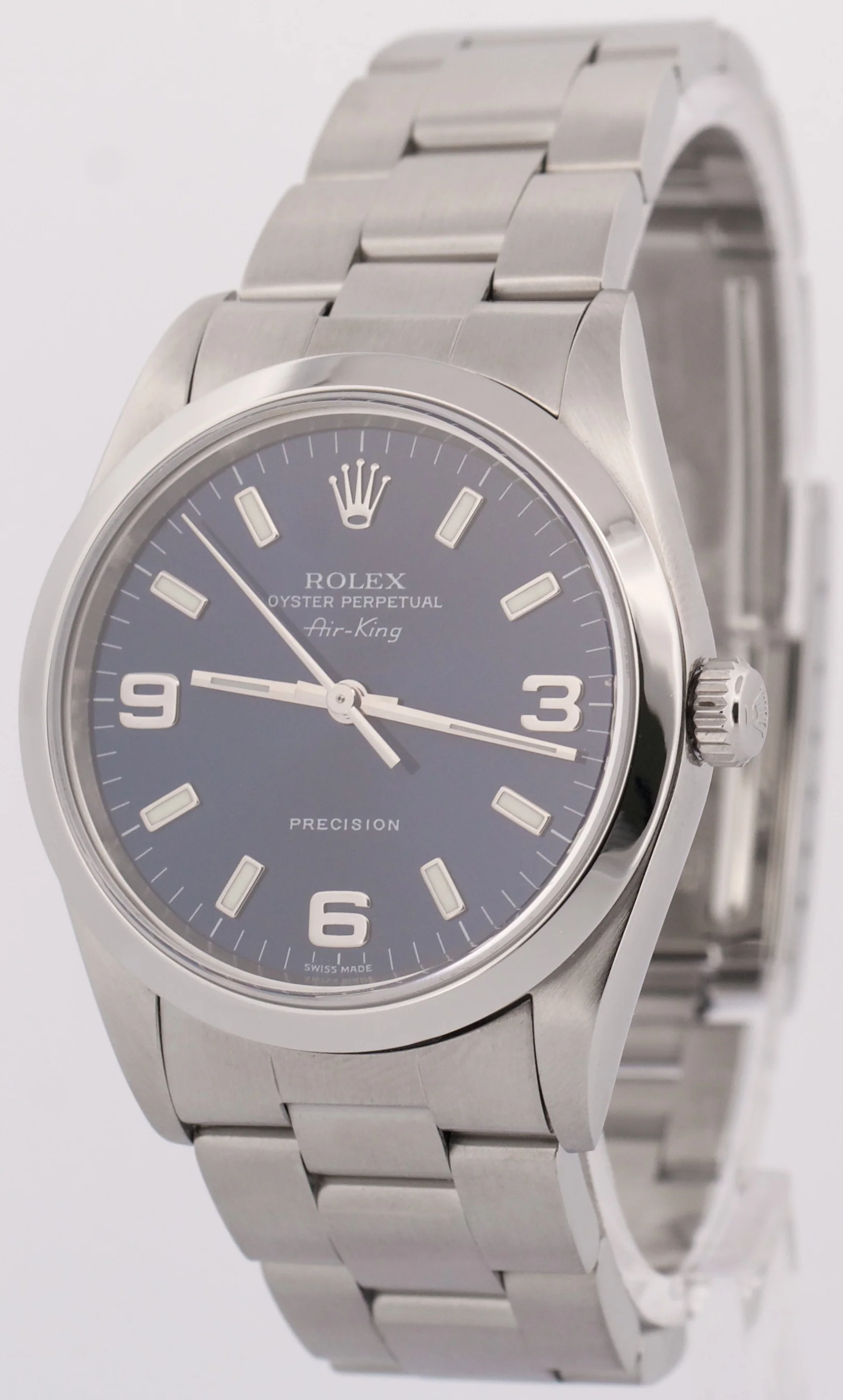 PAPERS Rolex Oyster Perpetual Air-King BLUE 34mm 3-6-9 RSC Watch 14000 M BOX - Image 4