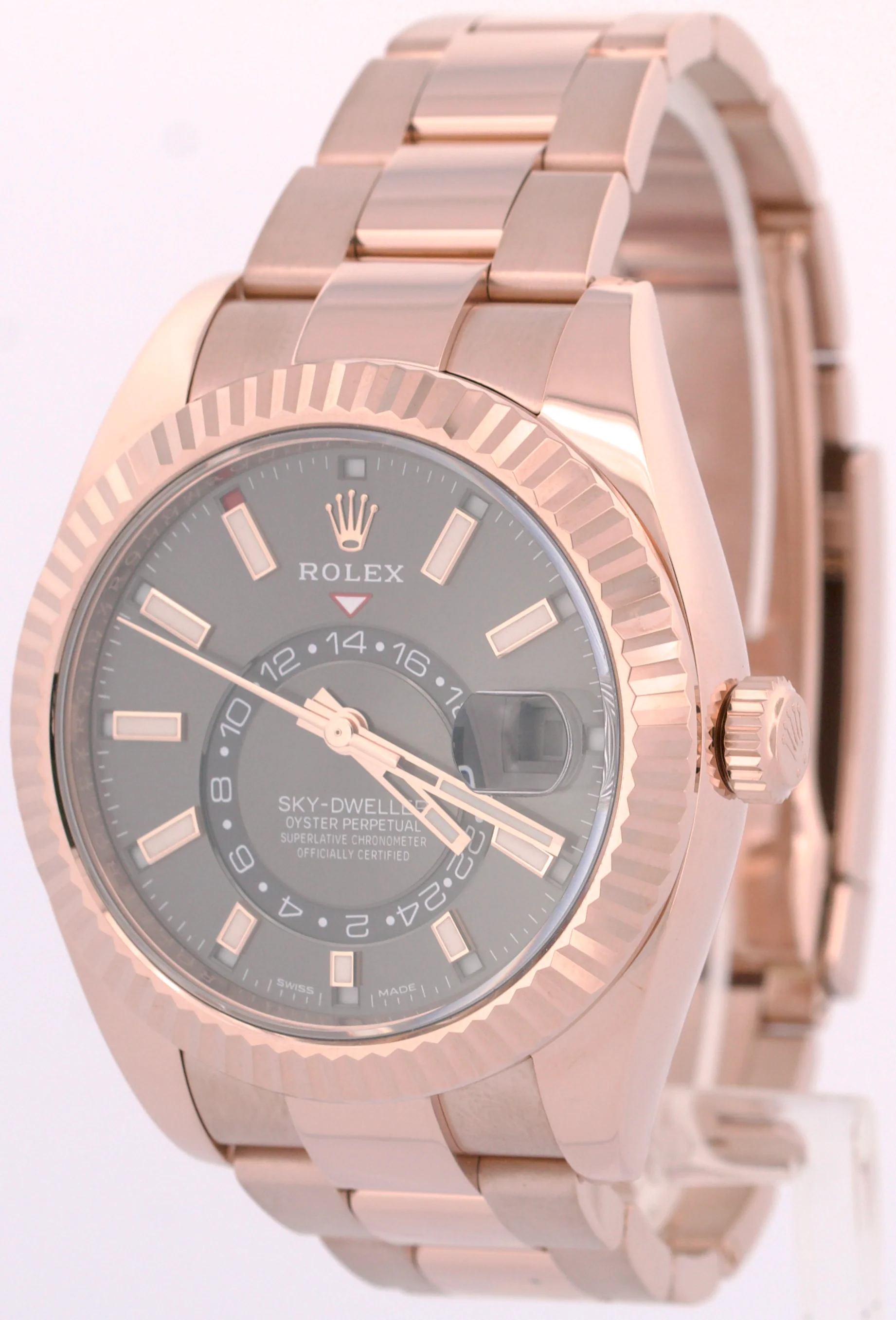 PAPERS Rolex Sky-Dweller 18K Rose Gold SLATE Gray Rhodium OYSTER 42mm 326935 BOX - Image 3