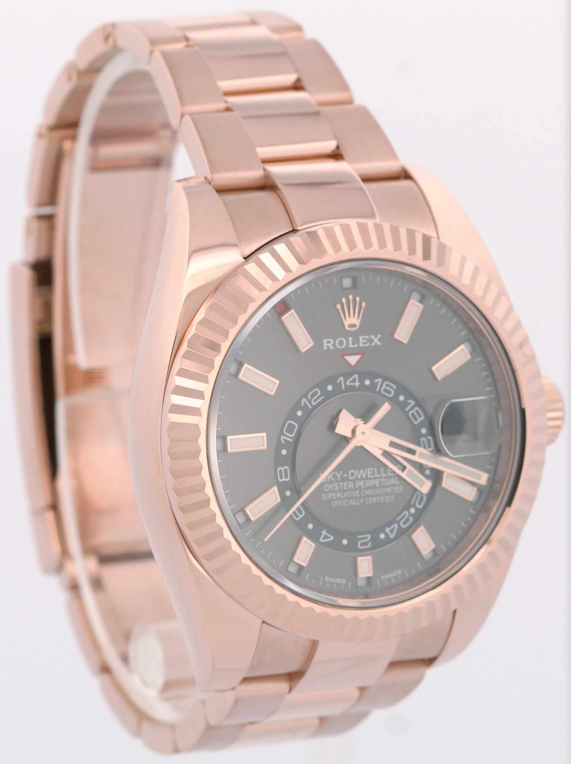 PAPERS Rolex Sky-Dweller 18K Rose Gold SLATE Gray Rhodium OYSTER 42mm 326935 BOX - Image 4