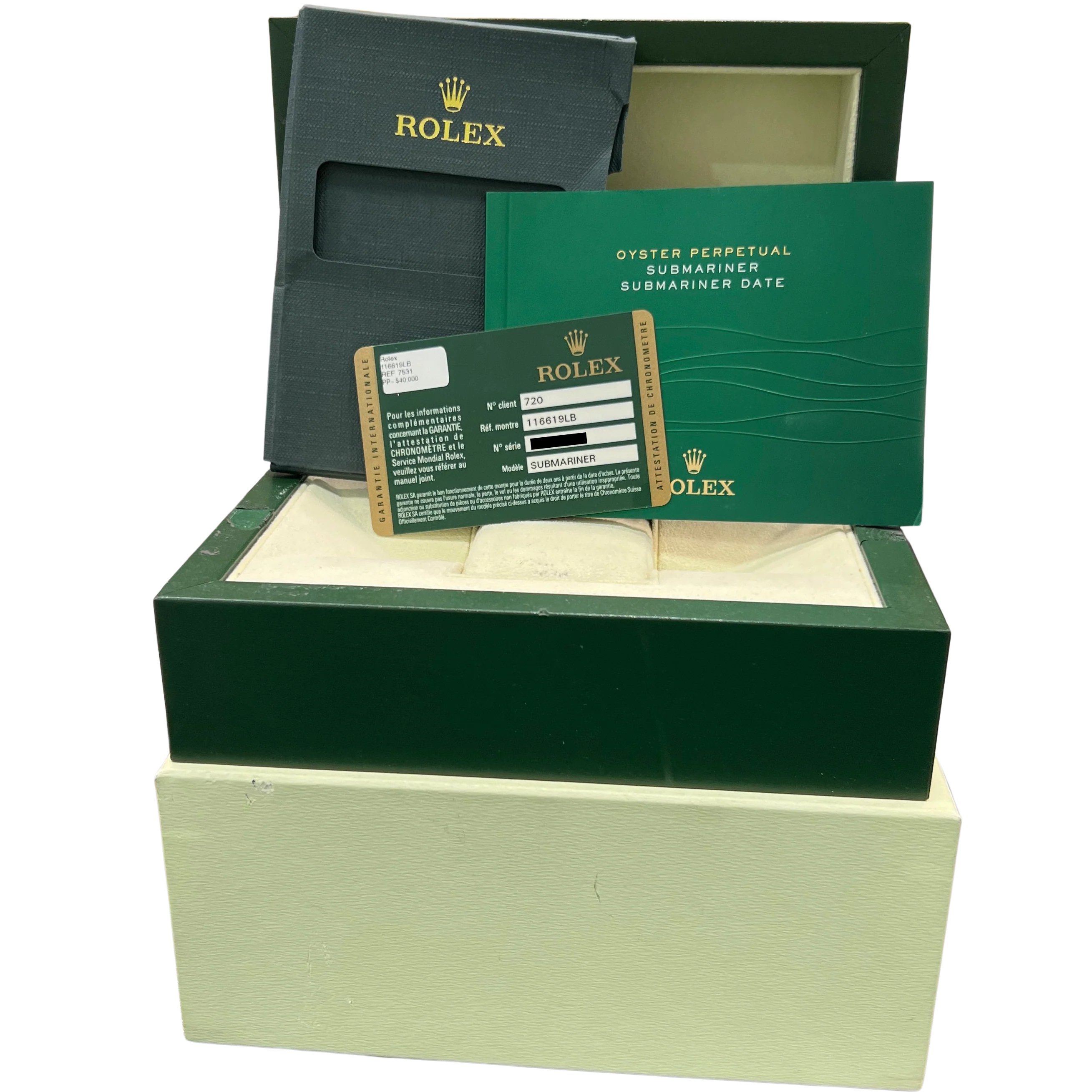 PAPERS Rolex Submariner 40mm 18K White Gold SMURF Blue Ceramic 116619 LB BOX - Image 2