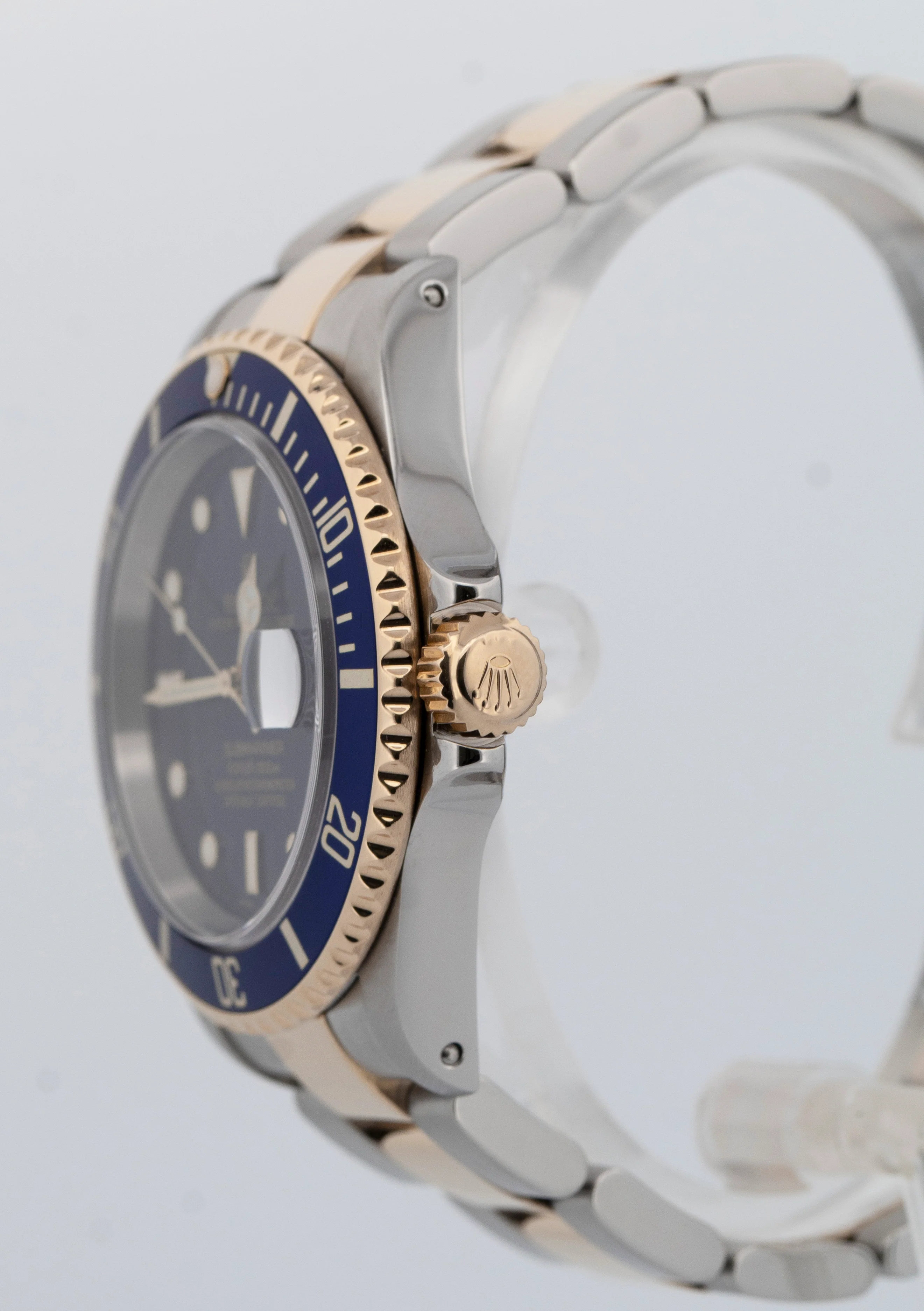 PAPERS Rolex Submariner 40mm BLUE Two-Tone 18K Gold Steel GOLD BUCKLE 16613 BOX - Image 3