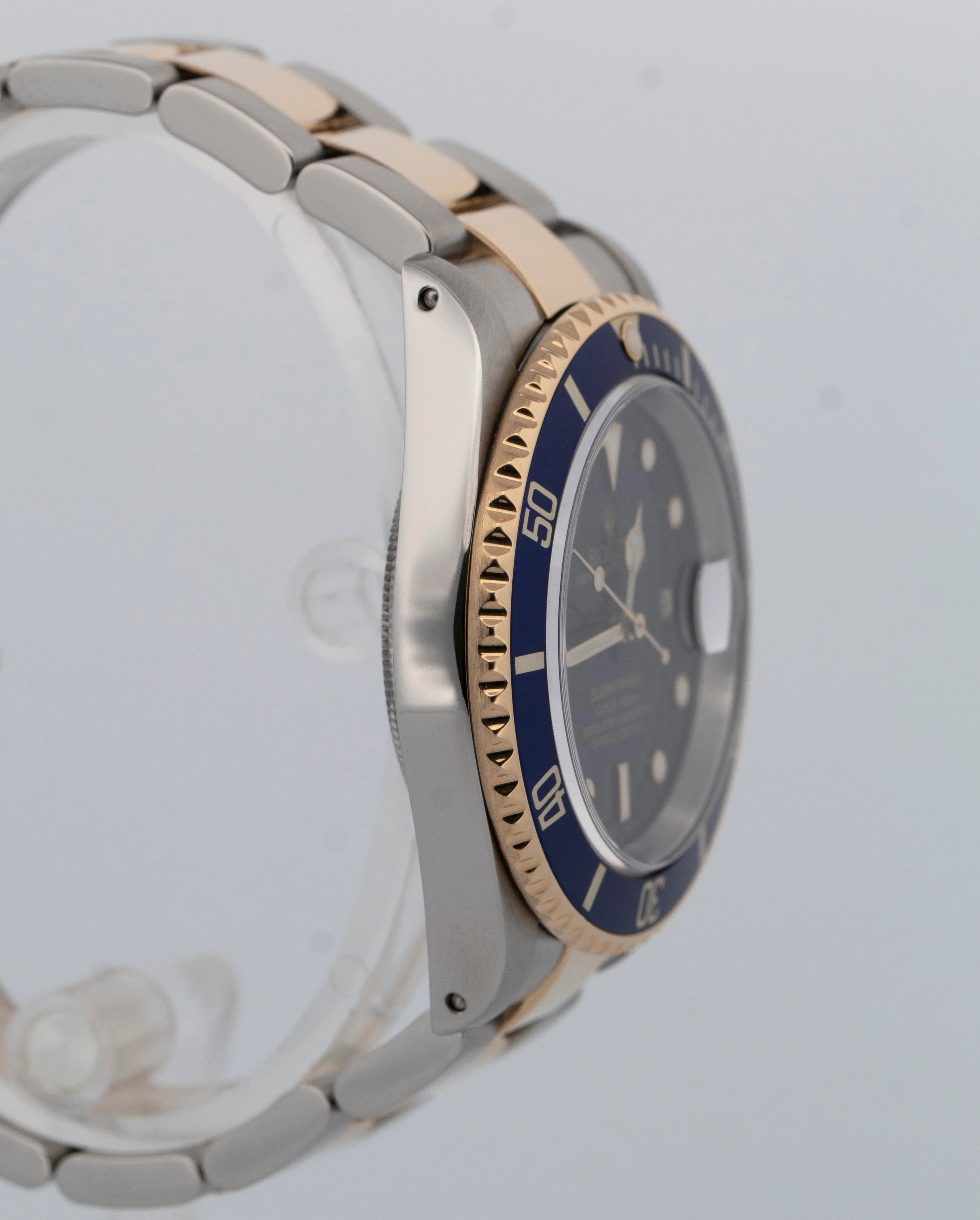 PAPERS Rolex Submariner 40mm BLUE Two-Tone 18K Gold Steel GOLD BUCKLE 16613 BOX - Image 4