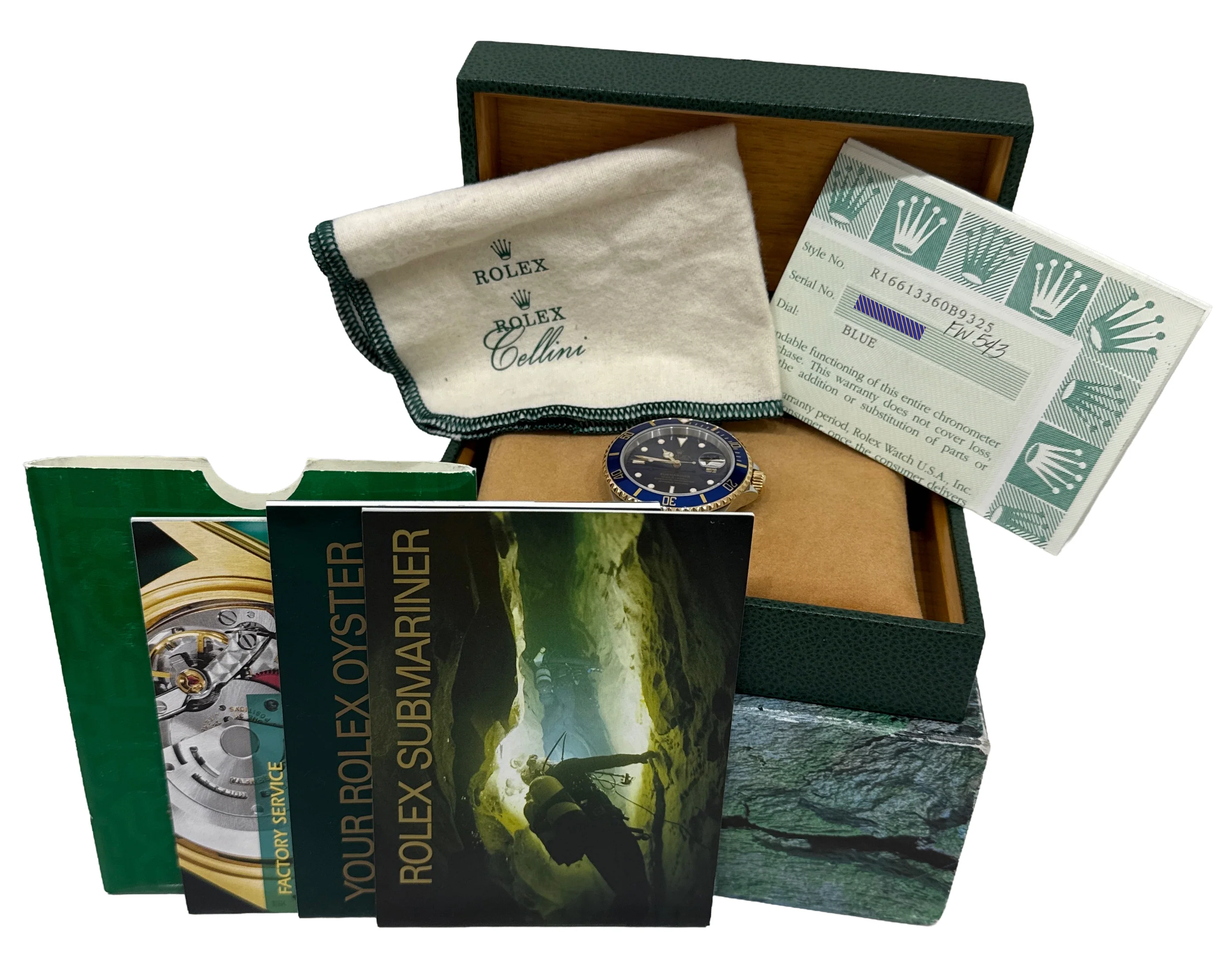 PAPERS Rolex Submariner Date 40mm BLUE 18K Steel GOLD BUCKLE Watch 16613 BOX - Image 2