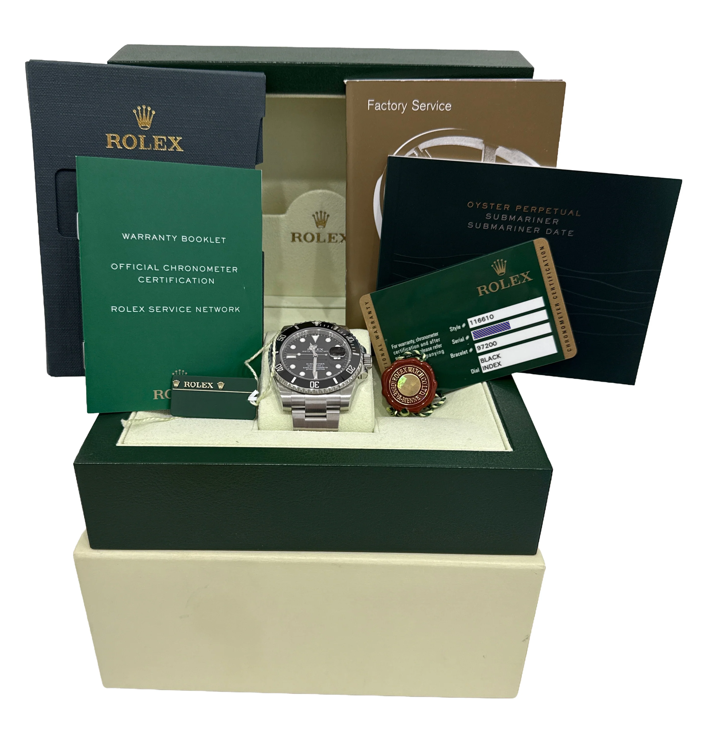 PAPERS Rolex Submariner Date BLACK Stainless Steel 40mm Watch 116610 LN BOX - Image 2