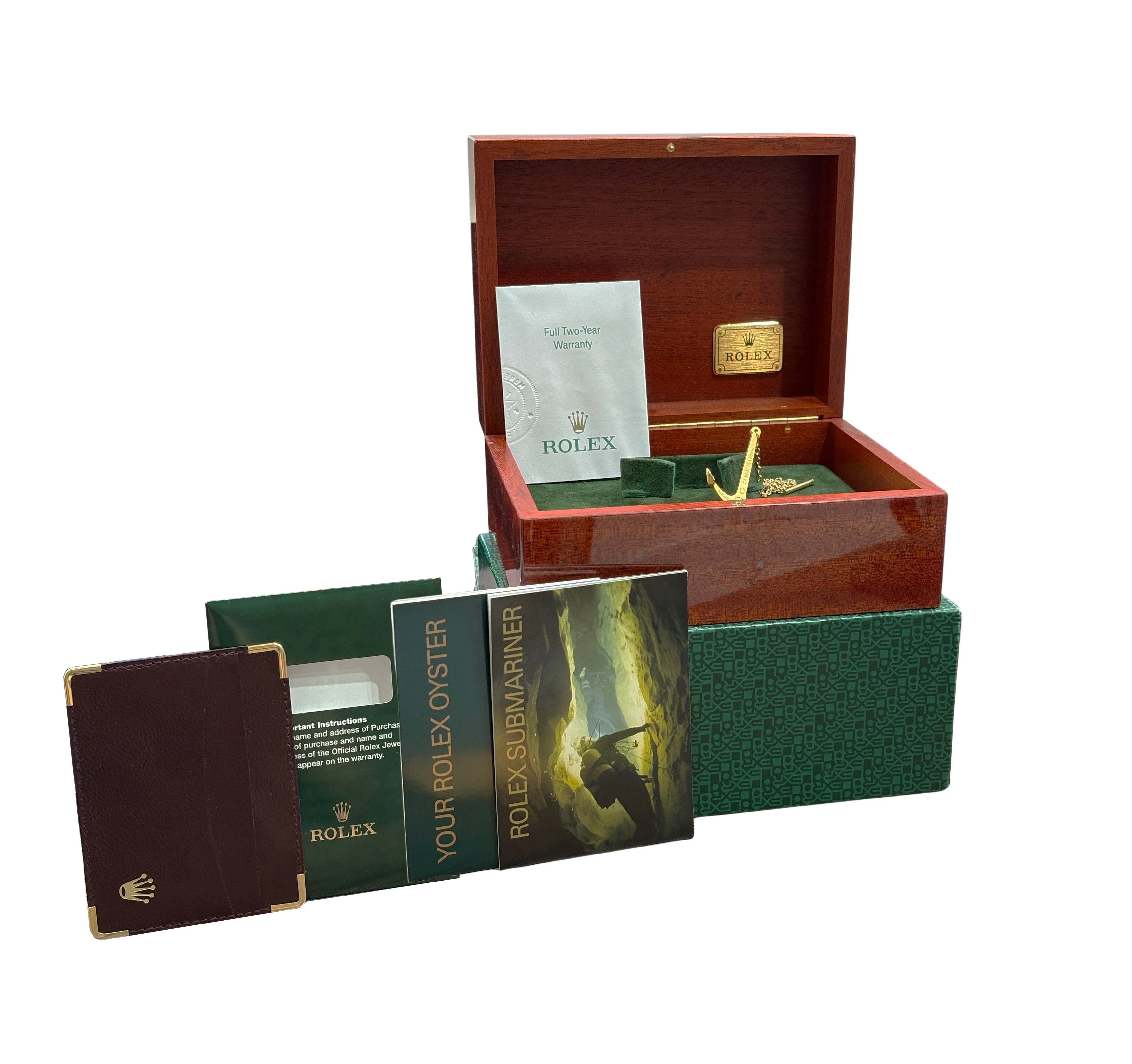 PAPERS Rolex Submariner Date 16618 LB 18K Yellow Gold Oyster BLUE 40mm Watch BOX - Image 2