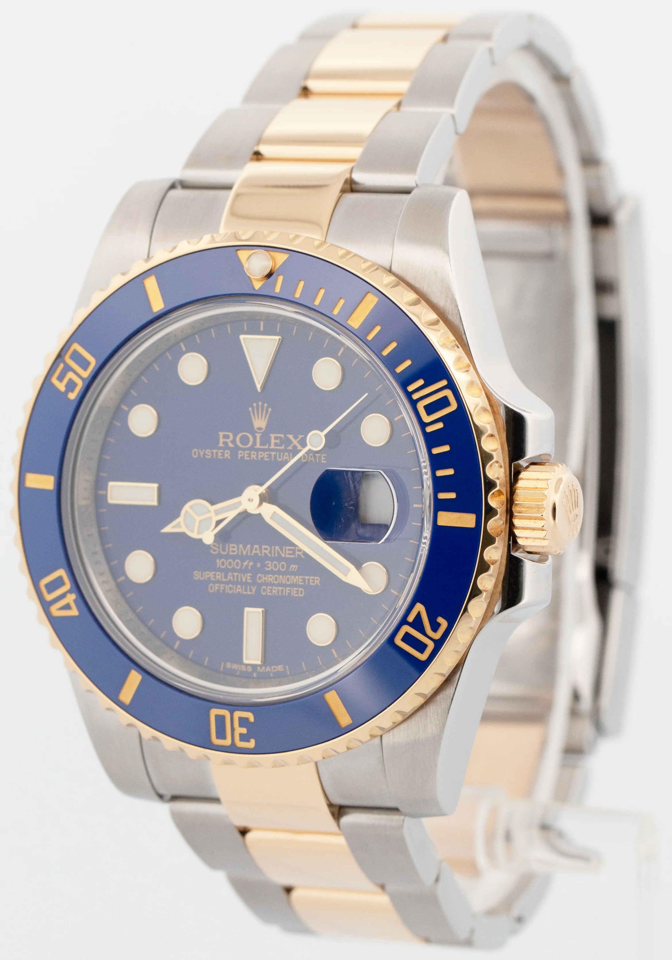 PAPERS Rolex Submariner Date Gold FLAT BLUE Ceramic 40mm 116613 LB Watch BOX - Image 3