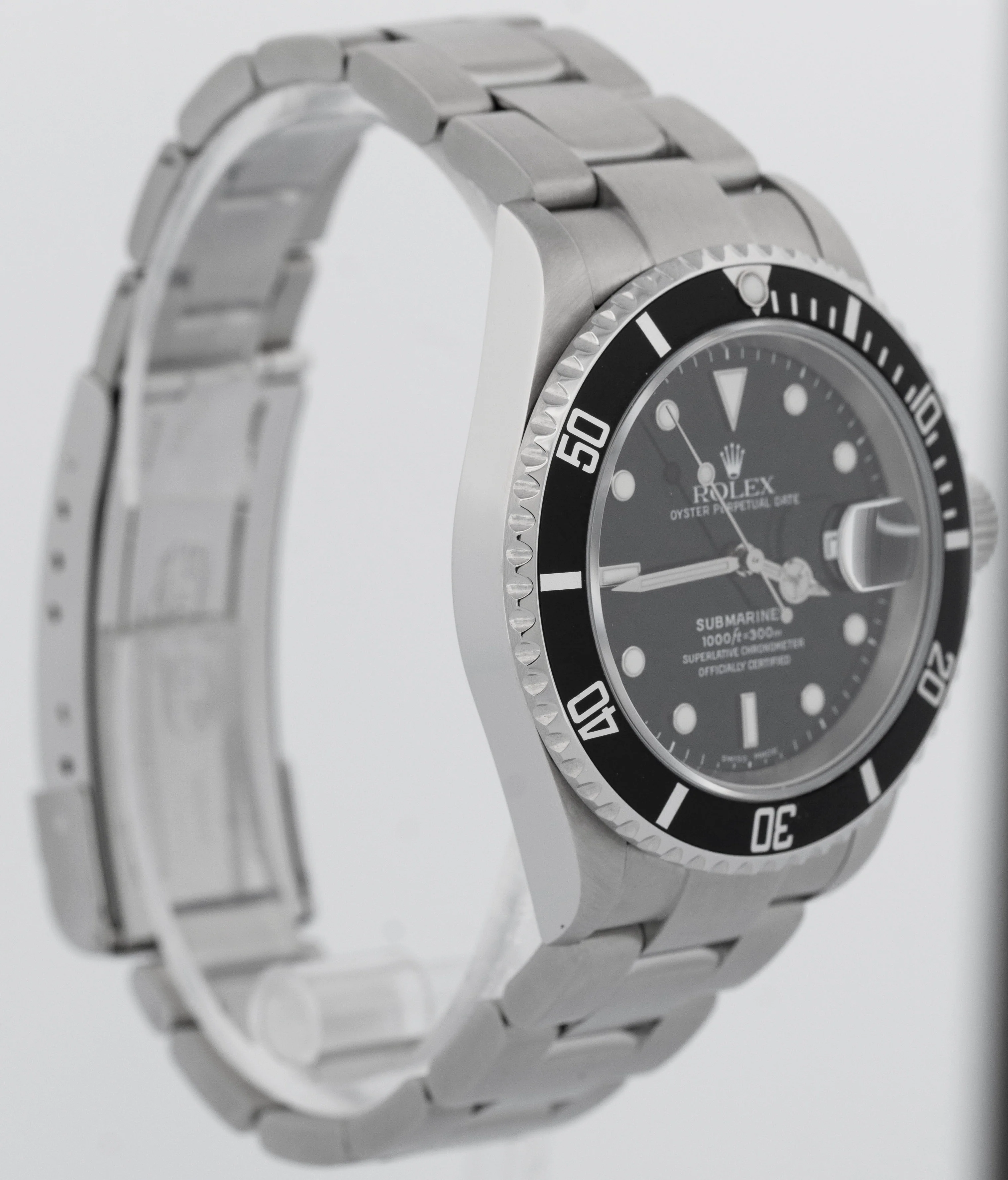PAPERS Rolex Submariner Date NO-HOLES 16610 T Black Stainless 40mm Watch BOX - Image 4