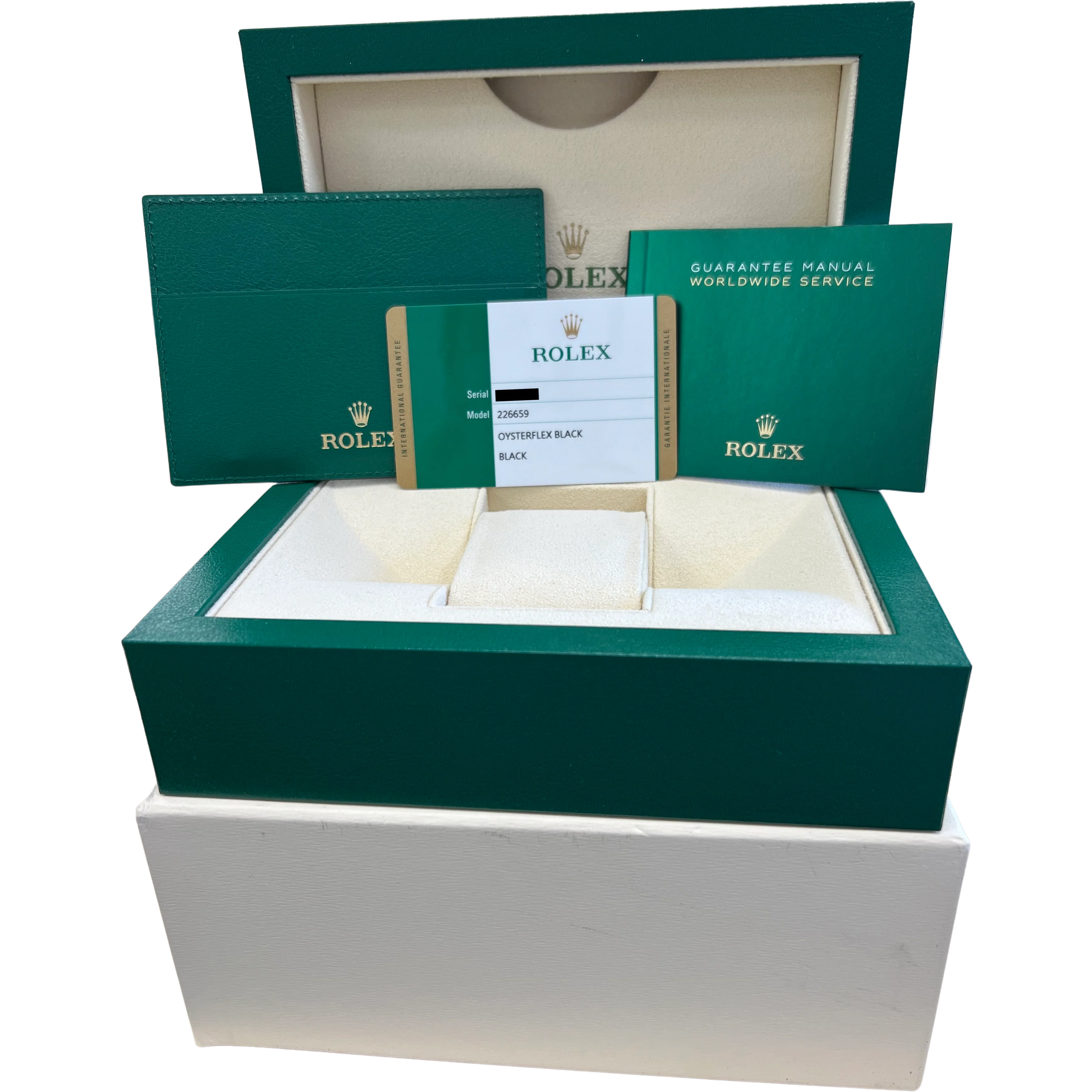 PAPERS Rolex Yacht-Master 18K White Gold Oysterflex Black 42mm 226659 Watch BOX - Image 2