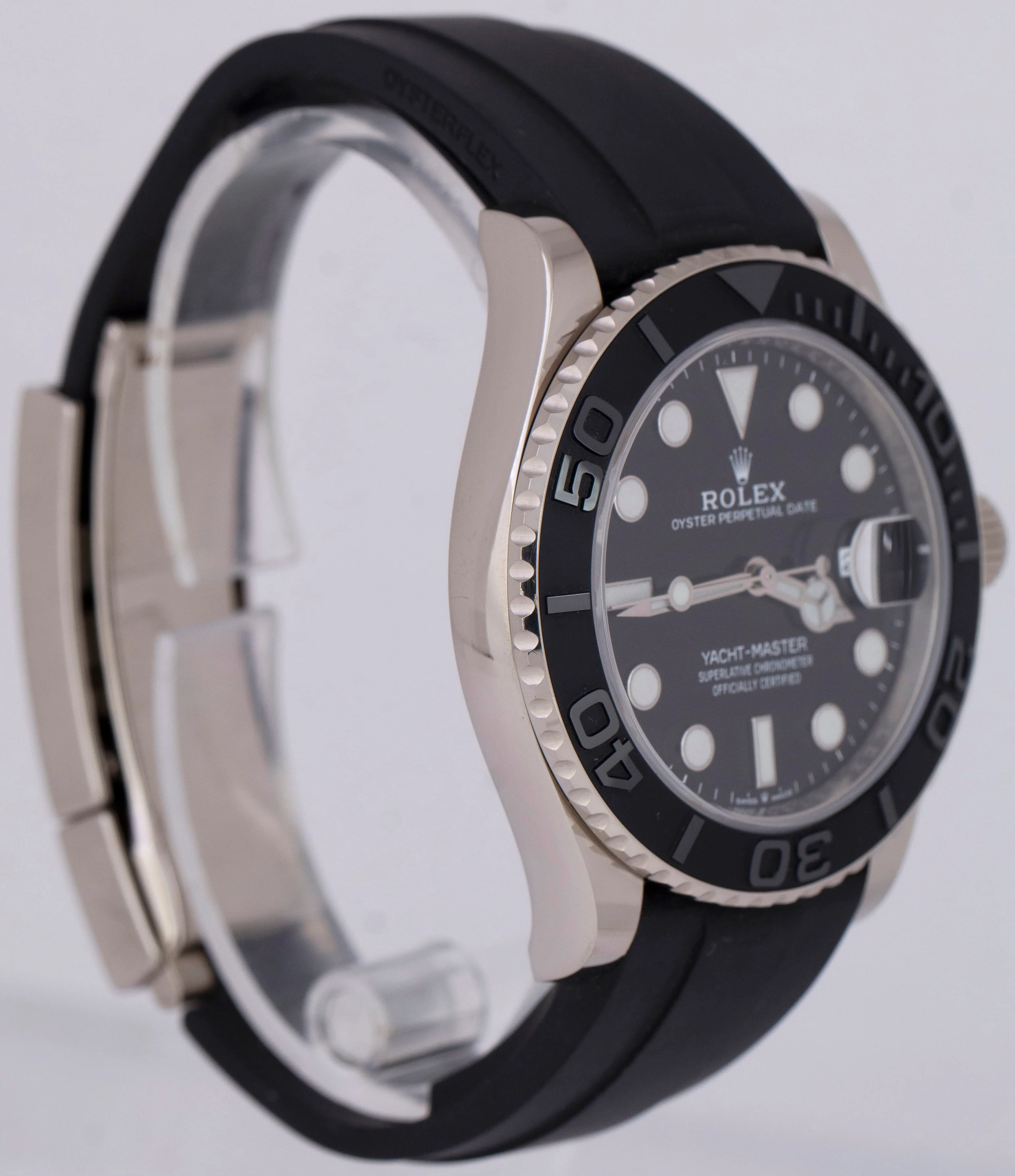 PAPERS Rolex Yacht-Master 18K White Gold Oysterflex Black 42mm 226659 Watch BOX - Image 4