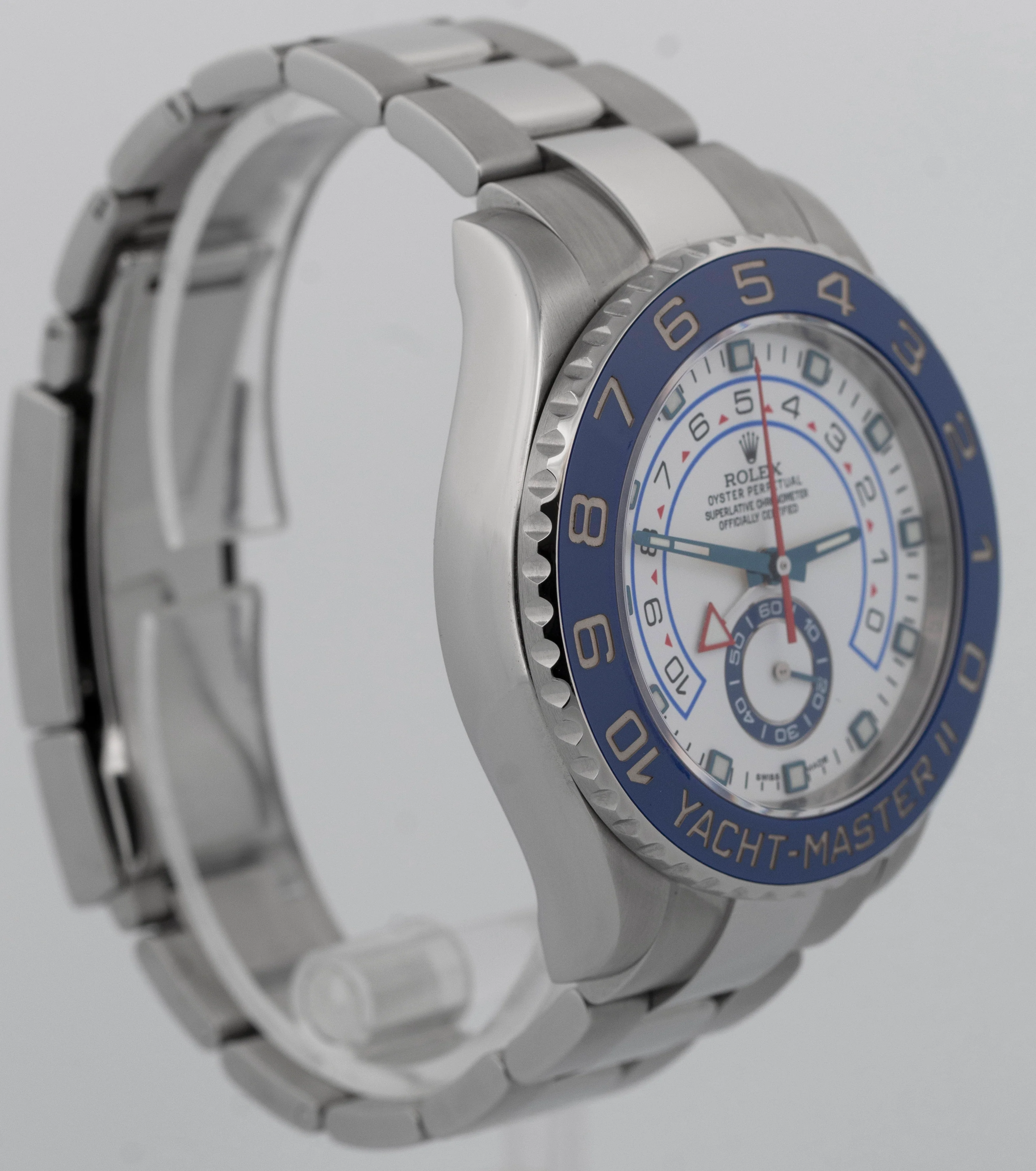 PAPERS Rolex Yacht-Master II 44mm Blue White Stainless Steel Watch 116680 BOX - Image 4