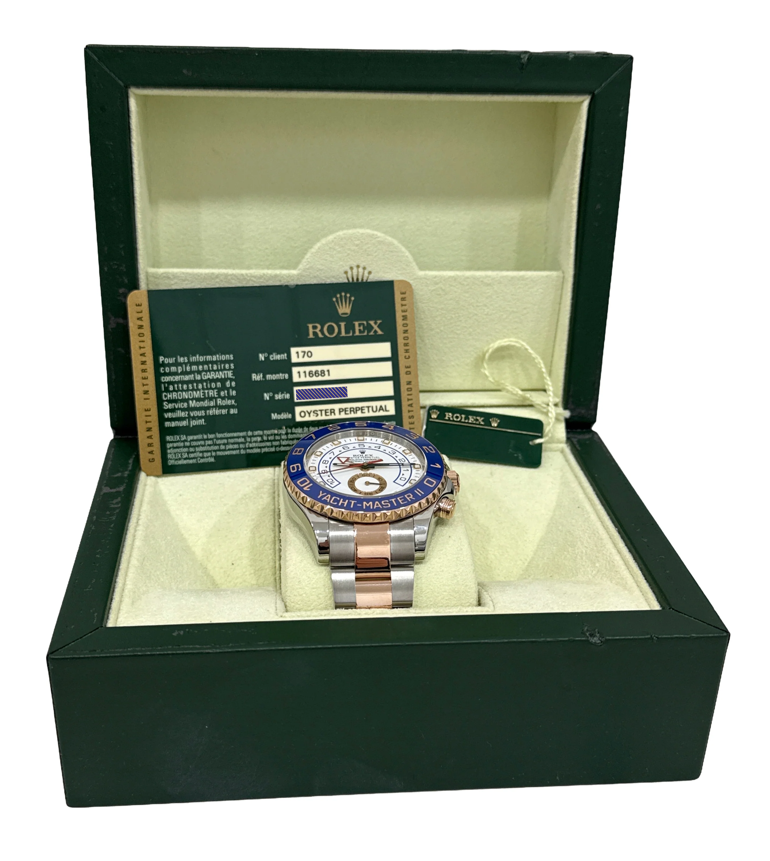PAPERS Rolex Yacht-Master II White Two-Tone Steel 18K Rose Gold 44mm 116681 BOX - Image 2
