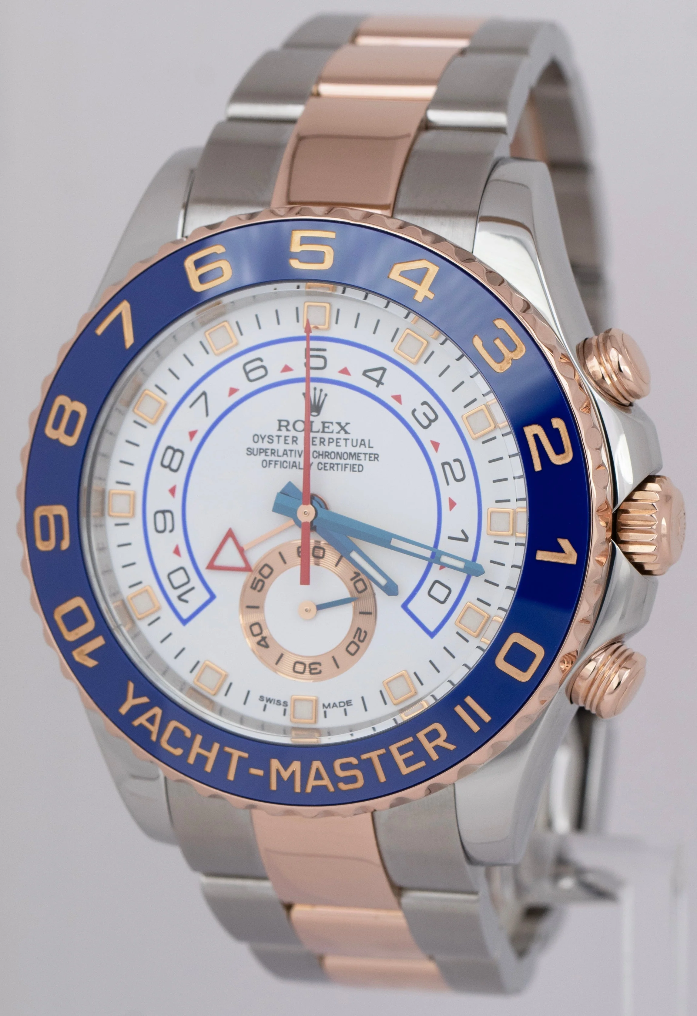 Rolex Yacht-Master II White Two-Tone Steel 18K Everose Gold 44mm Watch 116681 - Image 3